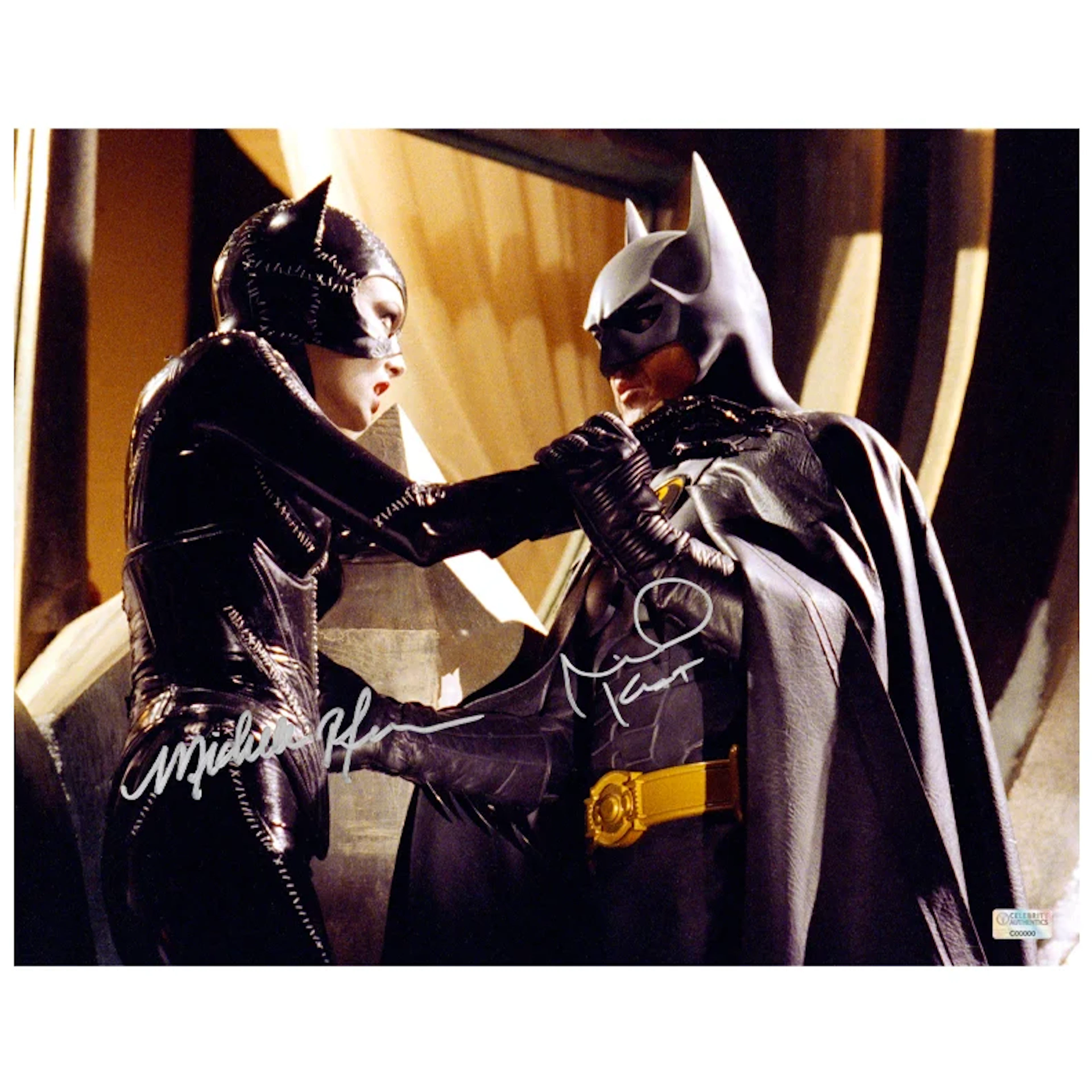 Michael Keaton, Michelle Pfeiffer Autographed 1992 Batman Returns