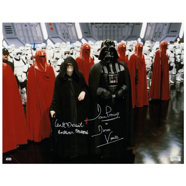 David Prowse and Ian McDiarmid Autographed Star Wars Darth Vader and