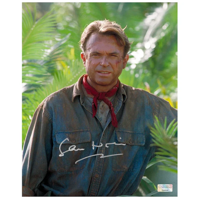 Sam Neill Autographed 1993 Jurassic Park Welcome 8x10 Photo