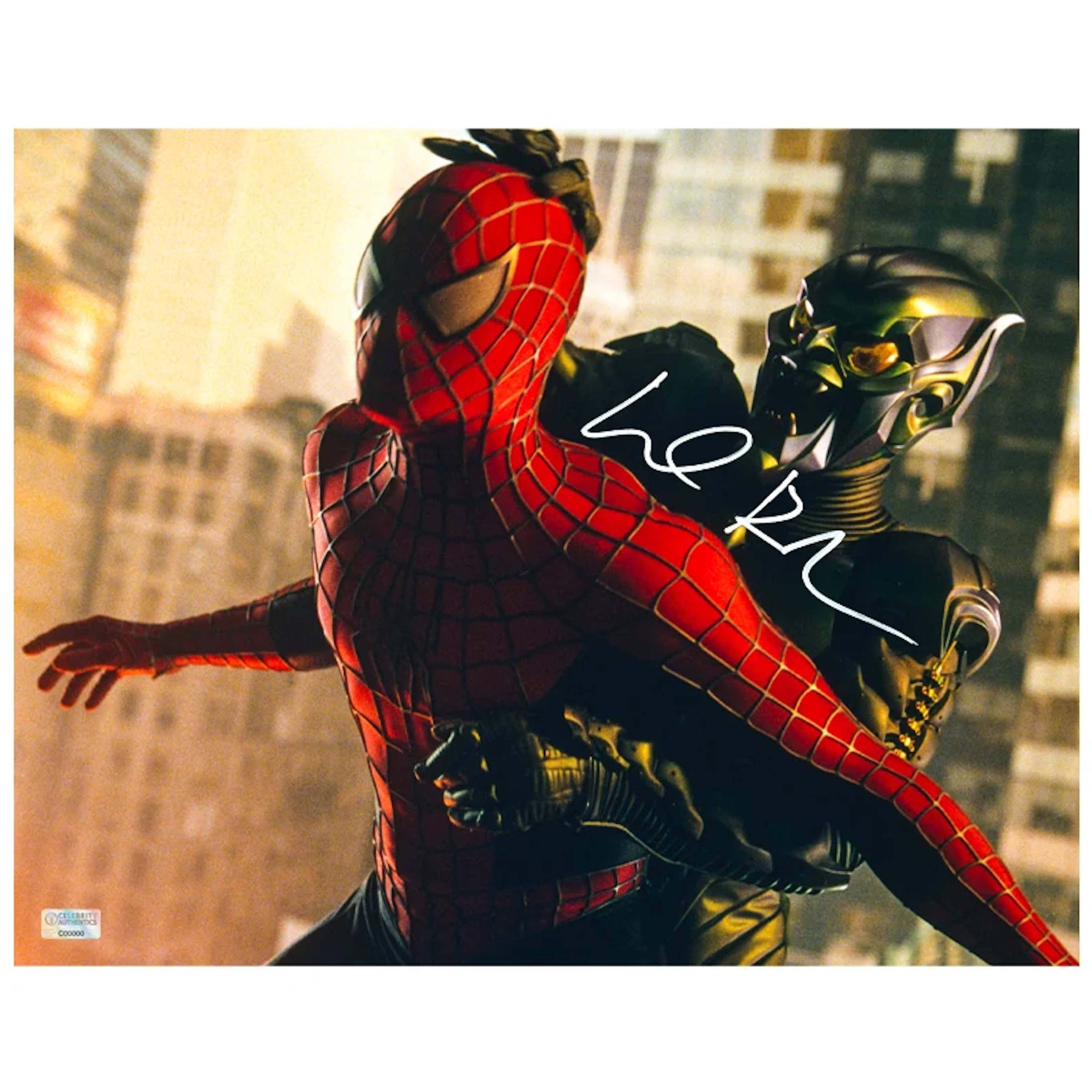 Willem Dafoe Autographed 2002 Spider-Man and Green Goblin 11x14 Photo