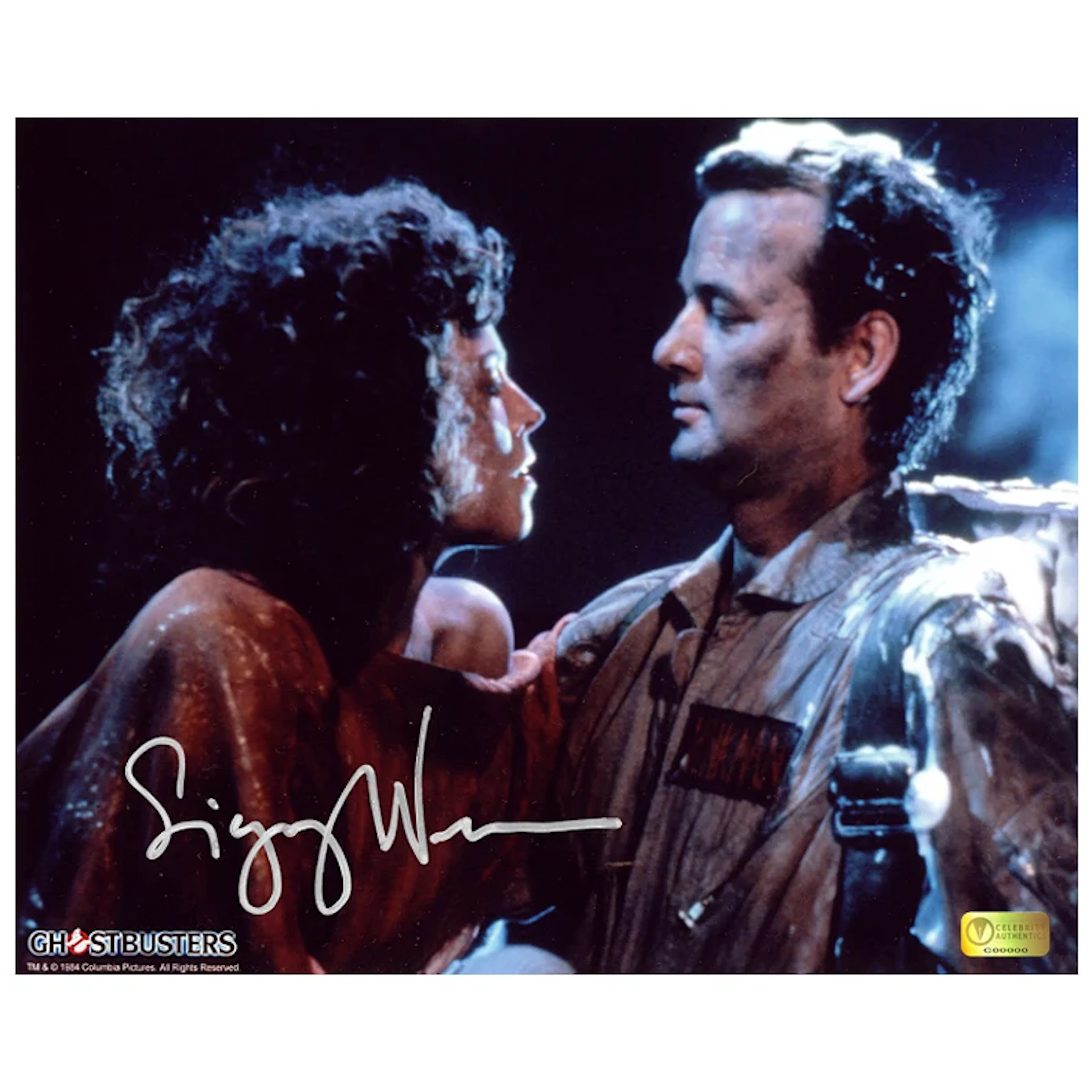 Sigourney Weaver Autographed Ghostbusters Dana Barrett and Peter Venkman