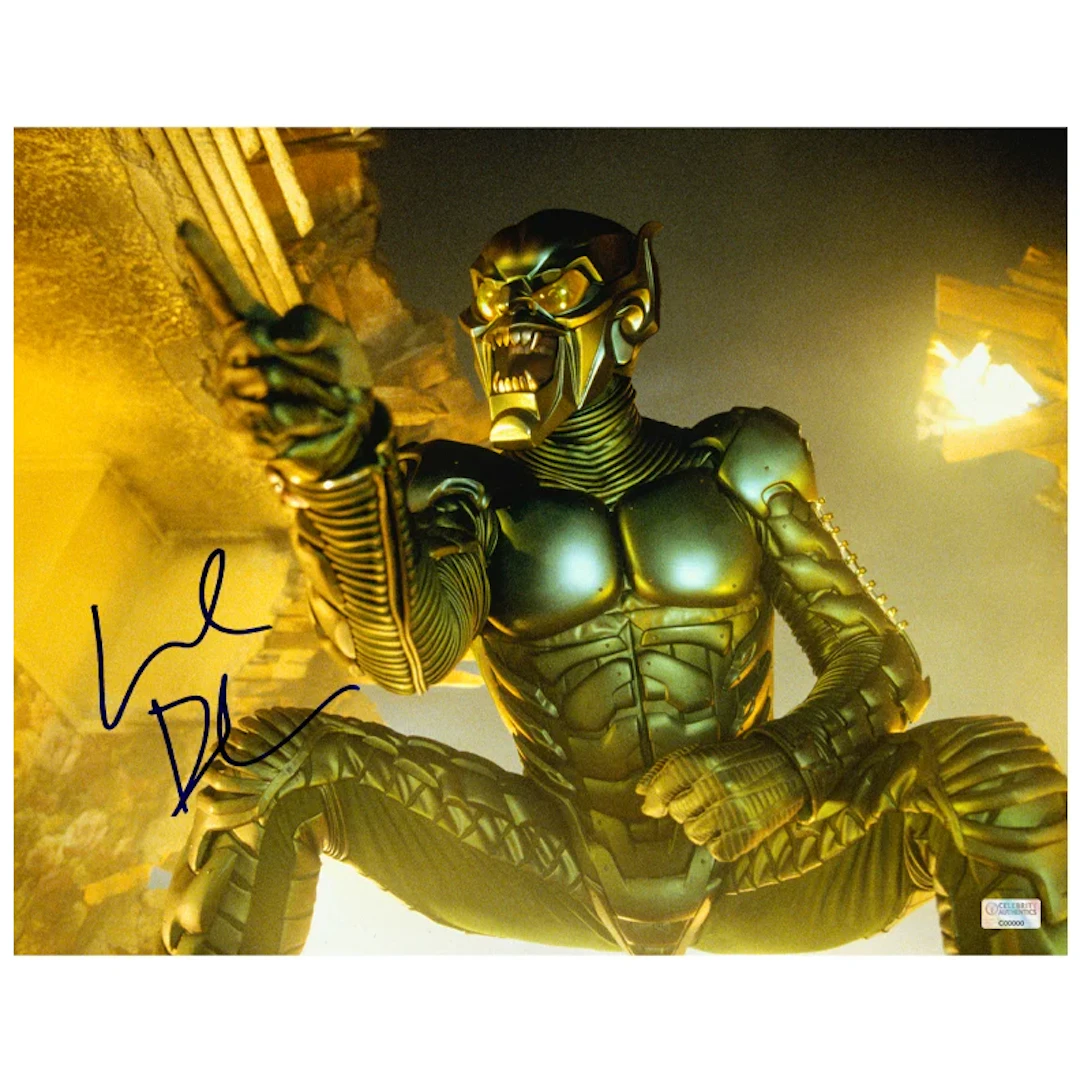 Willem Dafoe Autographed 2002 Spider-Man Green Goblin Scene 11x14 Photo