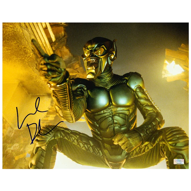 Willem Dafoe Autographed 2002 Spider-Man Green Goblin Scene 11x14 Photo