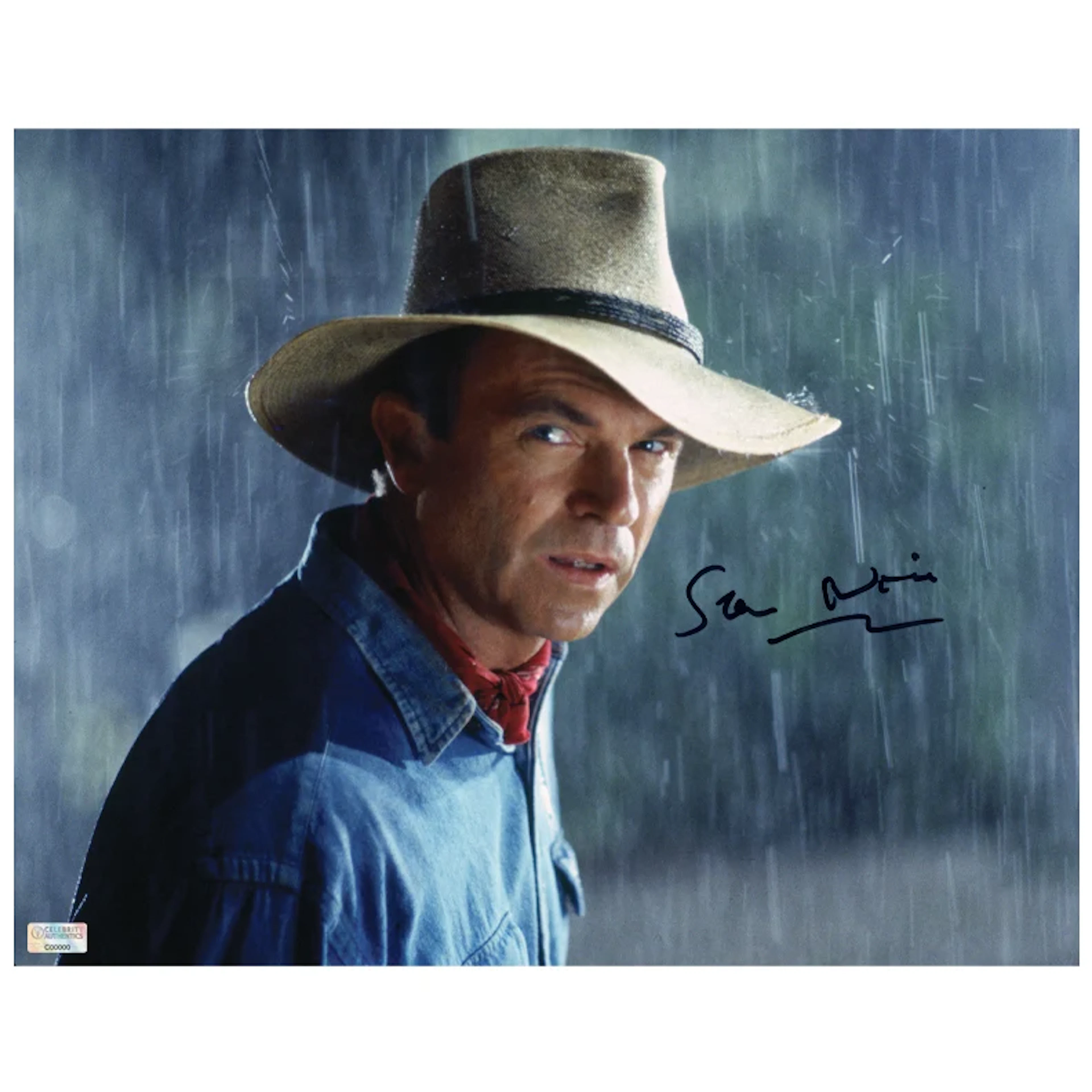 Sam Neill Autographed 1993 Jurassic Park Alan Grant 11x14 Photo