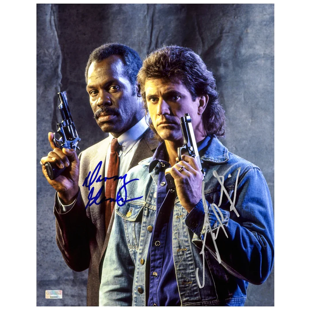 Mel Gibson and Danny Glover Autographed 1987 Lethal Weapon Riggs and
