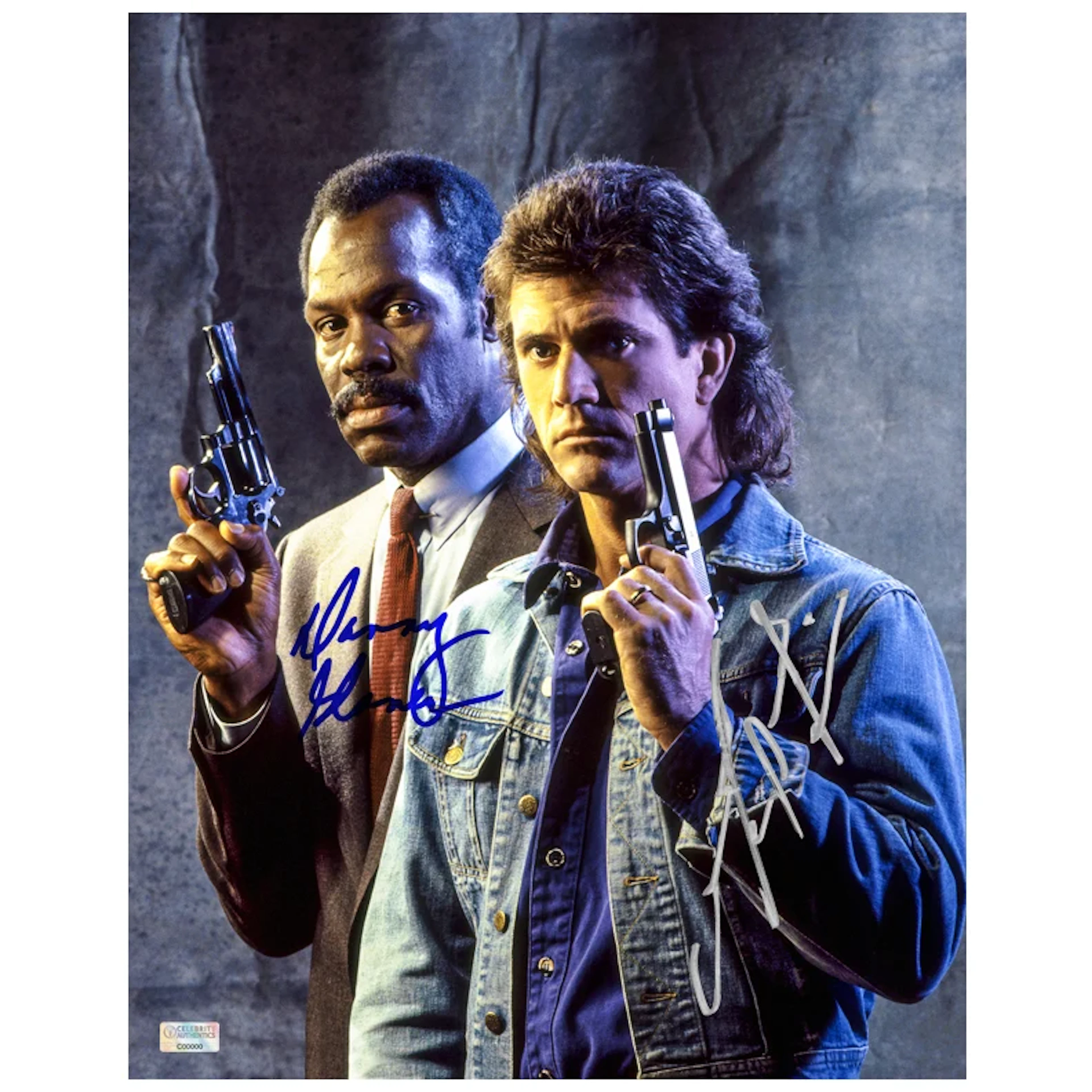 Mel Gibson and Danny Glover Autographed 1987 Lethal Weapon Riggs and