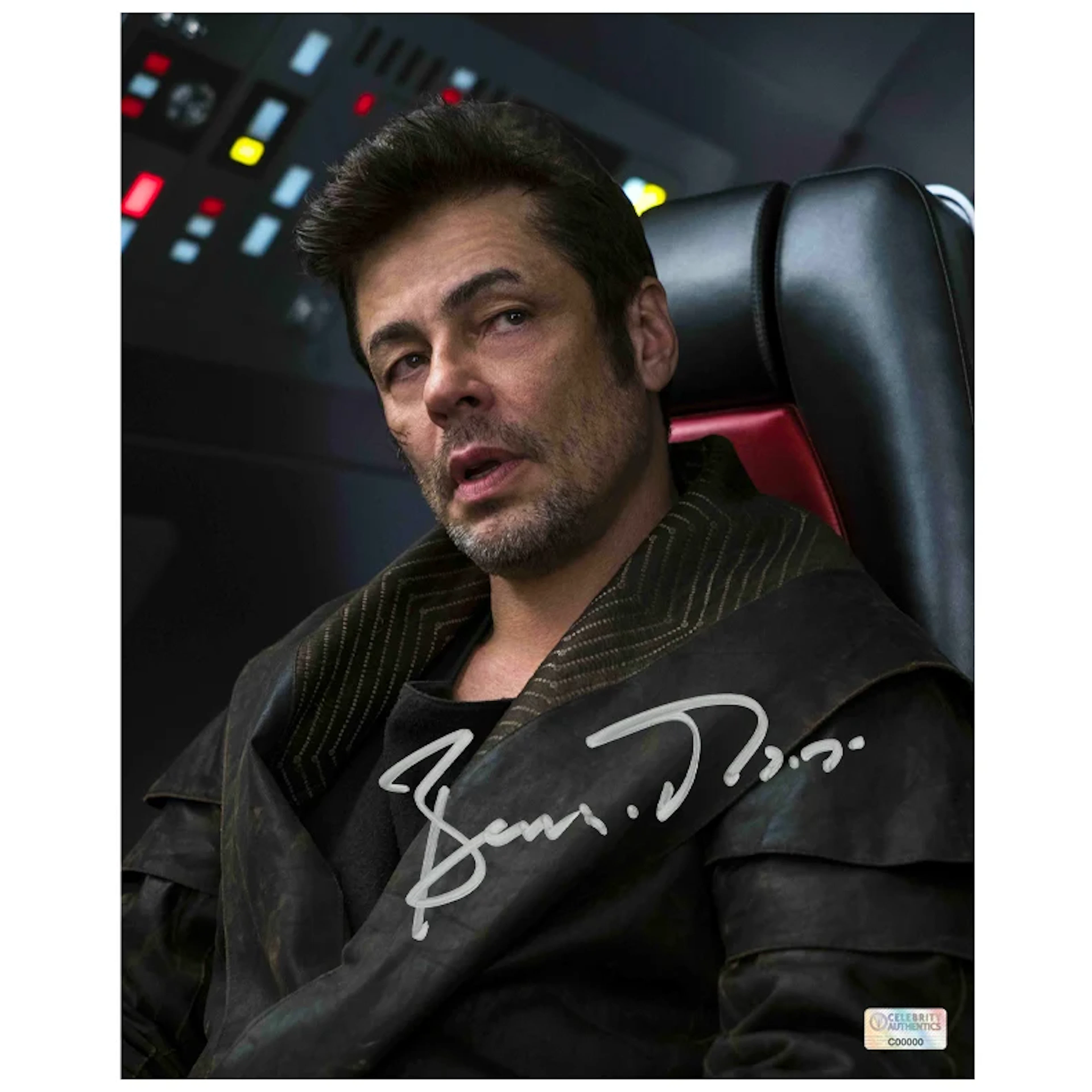 Benicio Del Toro Autographed 2017 Star Wars: The Last Jedi DJ 8x10 Photo