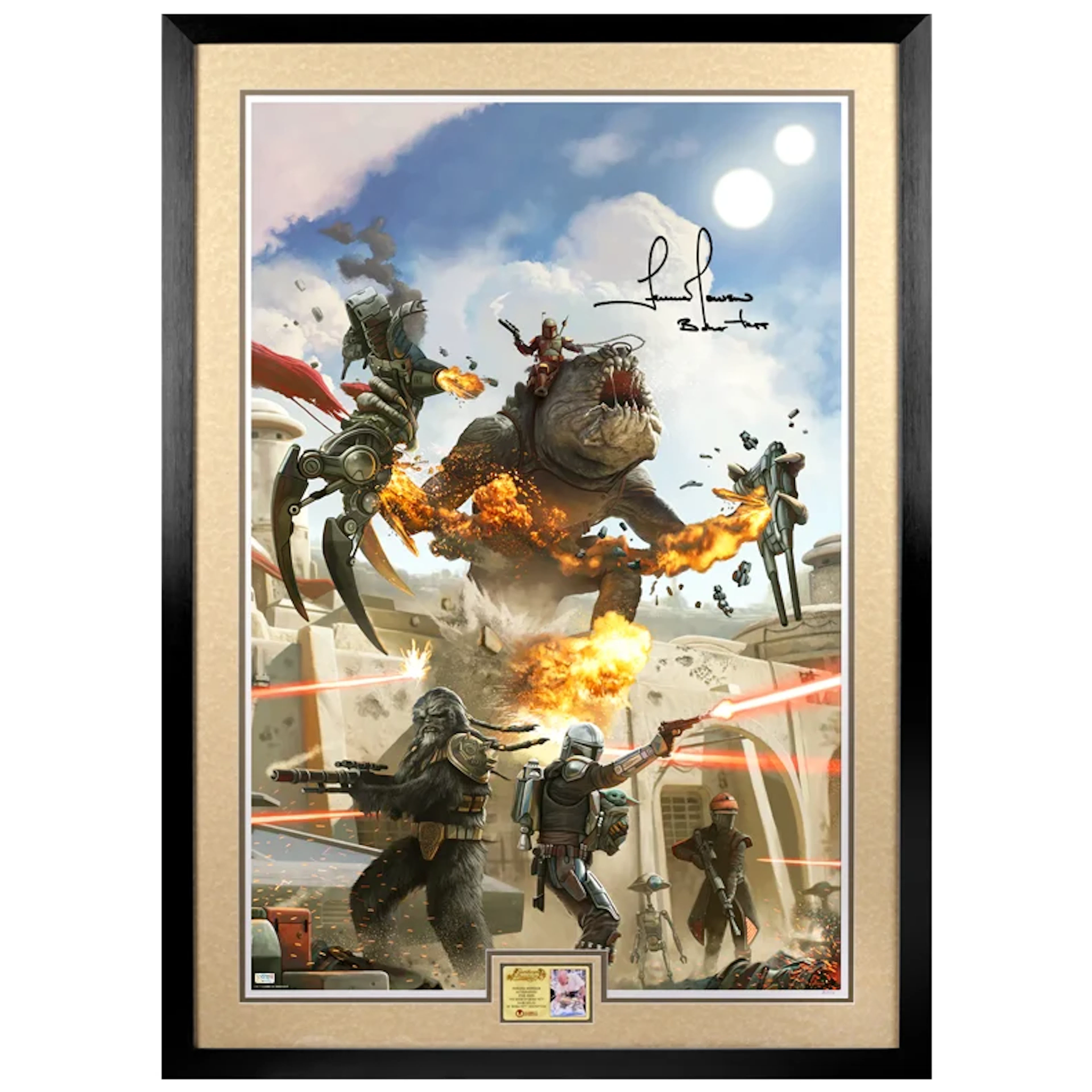 Temuera Morrison Autographed The Battle of Mos Espa 24x36 Variant