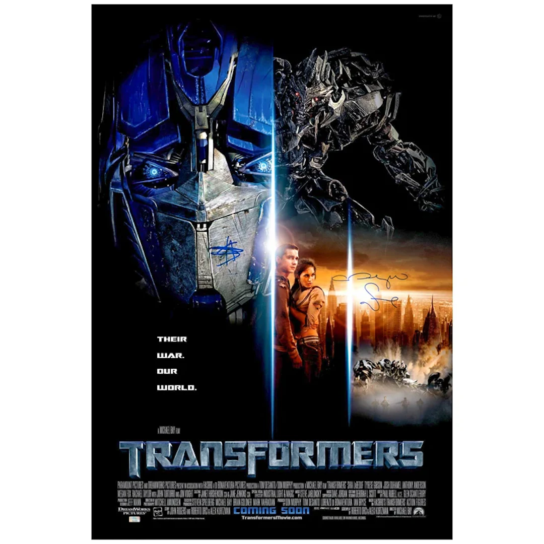 Shia LaBeouf, Megan Fox Autographed Transformers Original 27x40 Double-Sided