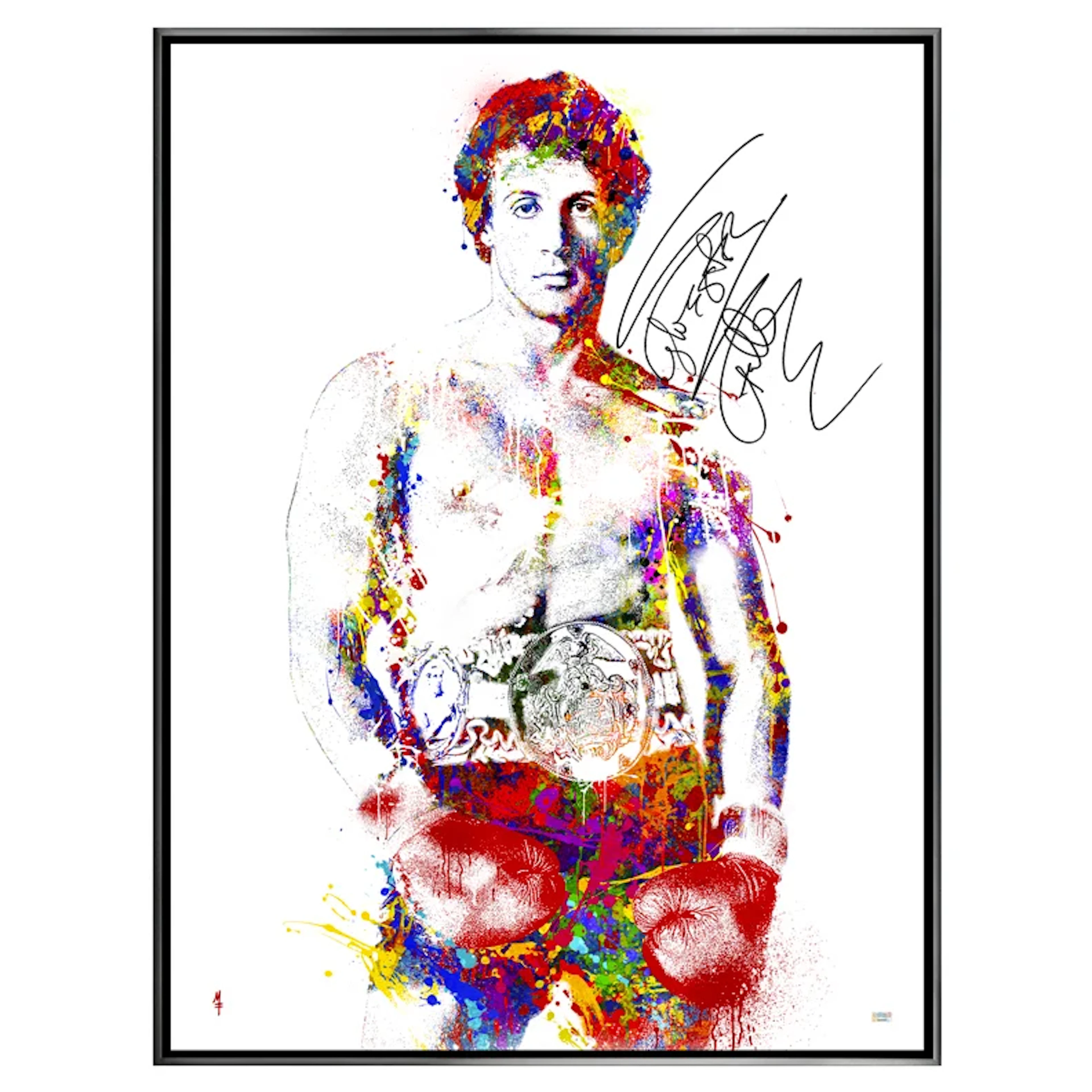 Sylvester Stallone Autographed Michael Ferrari Rocky 33x43 Framed Canvas Giclee