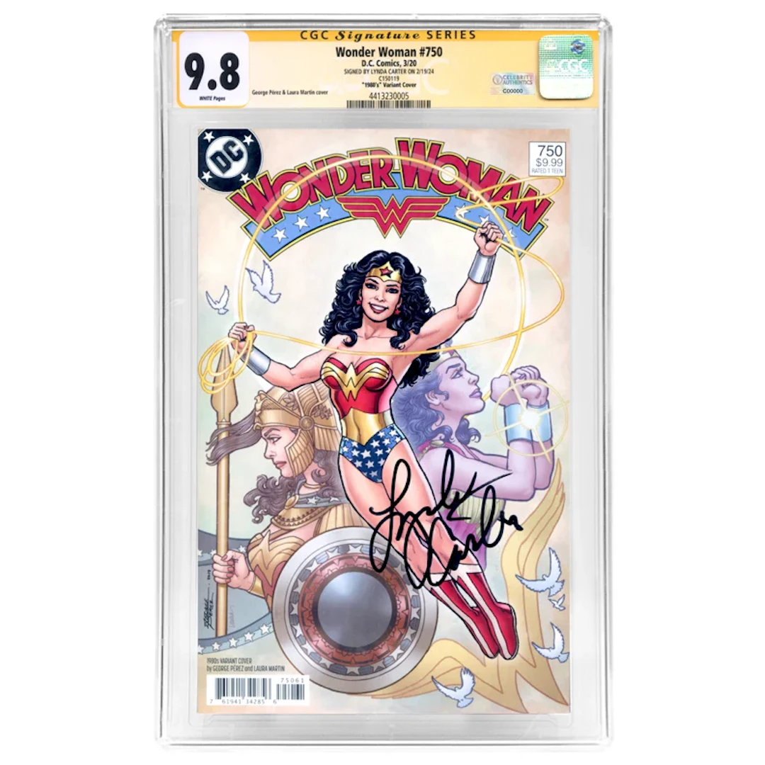 Lynda Carter Autographed 2020 Wonder Woman #750 George Perez Varaint CGC SS 9.8