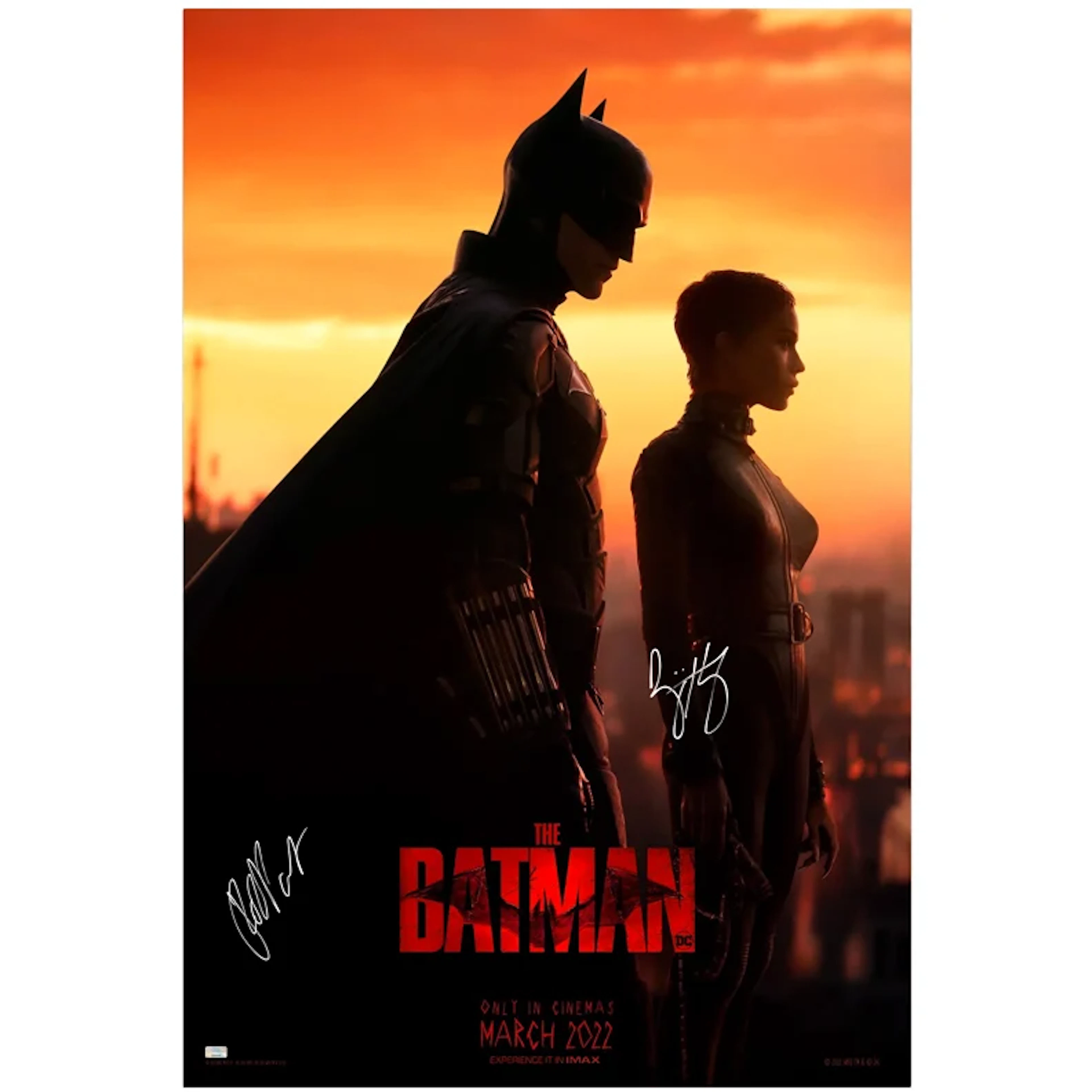 Robert Pattinson, Zoe Kravitz Autographed 2022 The Batman Gotham's