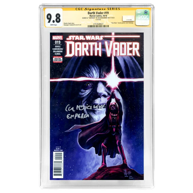 Ian McDiarmid Autographed 2018 Darth Vader #19 CGC SS 9.8 with Emperor