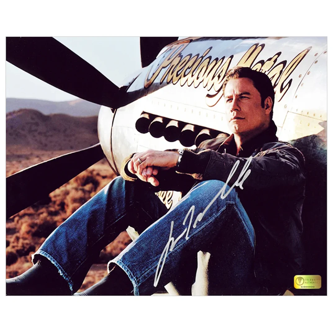 John Travolta Autographed Precious Metal 8x10 Photo