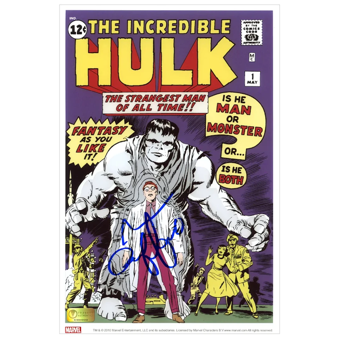 Mark Ruffalo Autographed The Incredible Hulk #1 Comic Cover 8×12 Photo