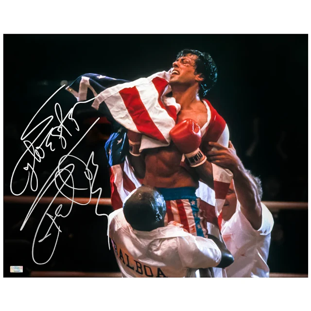 Sylvester Stallone Autographed 1985 Rocky IV Champion 16x20 Photo