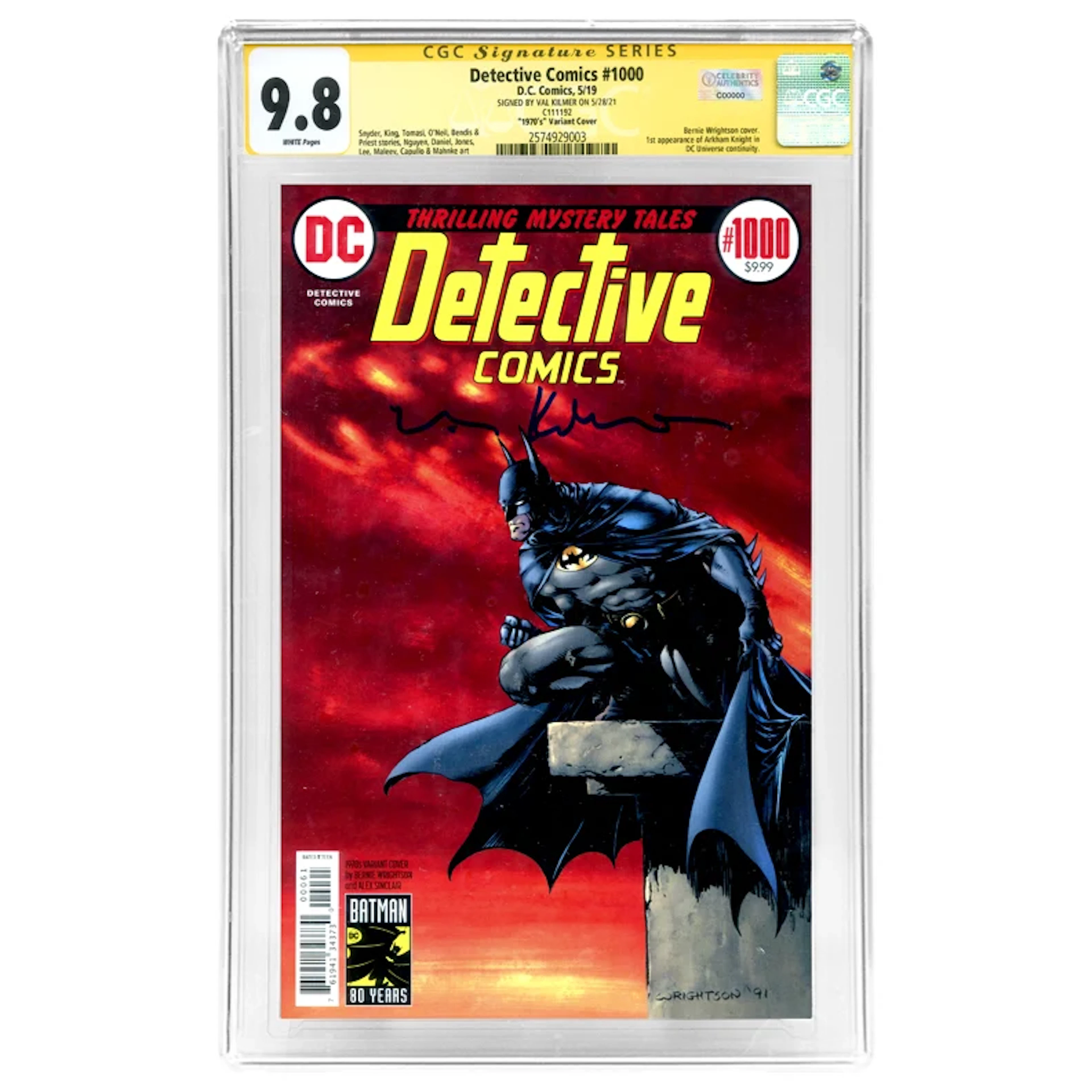 Val Kilmer Autographed 2019 Detective Comics Bernie Wrightson Variant