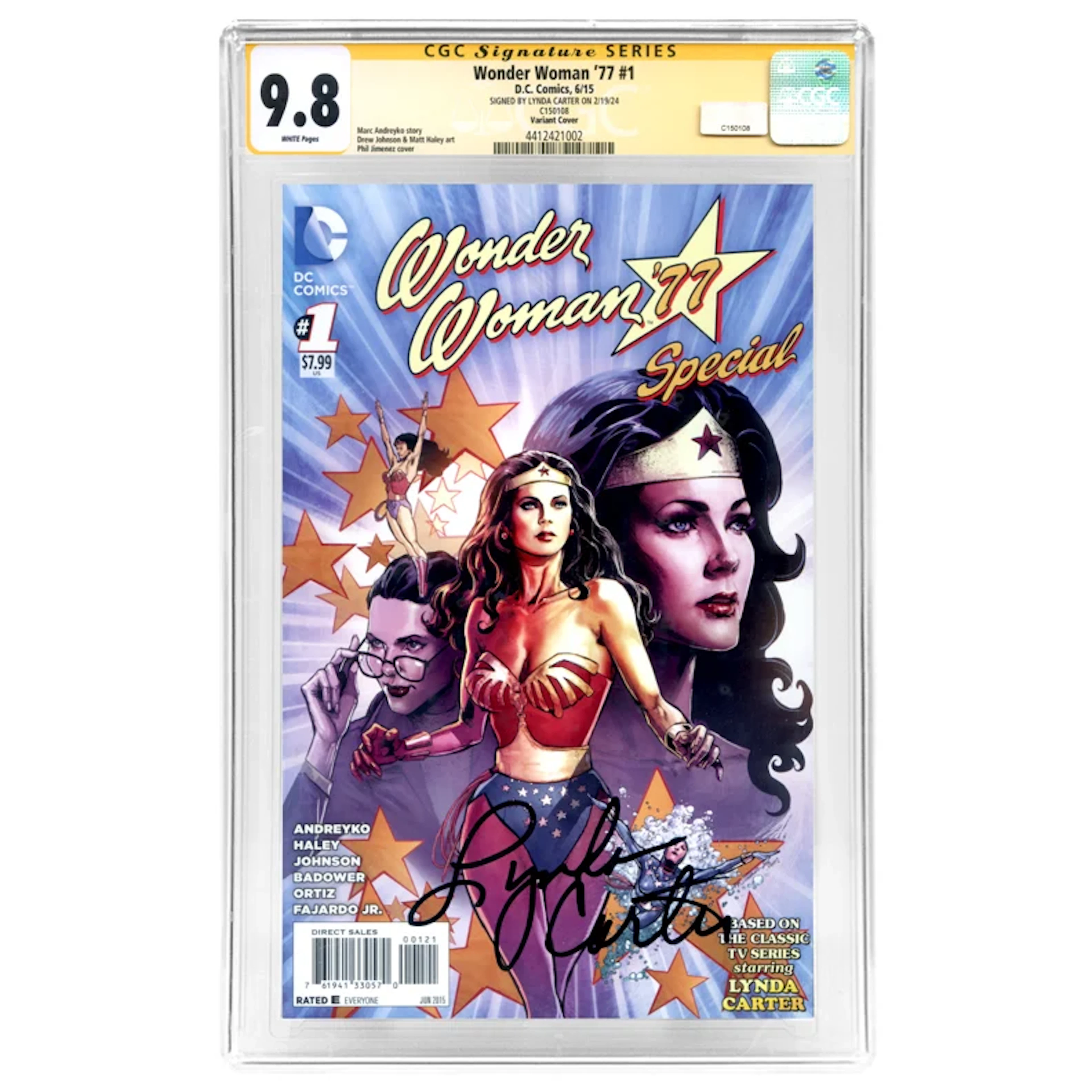 Lynda Carter Autographed Wonder Woman '77 #1 Variant Cover CGC SS 9.8
