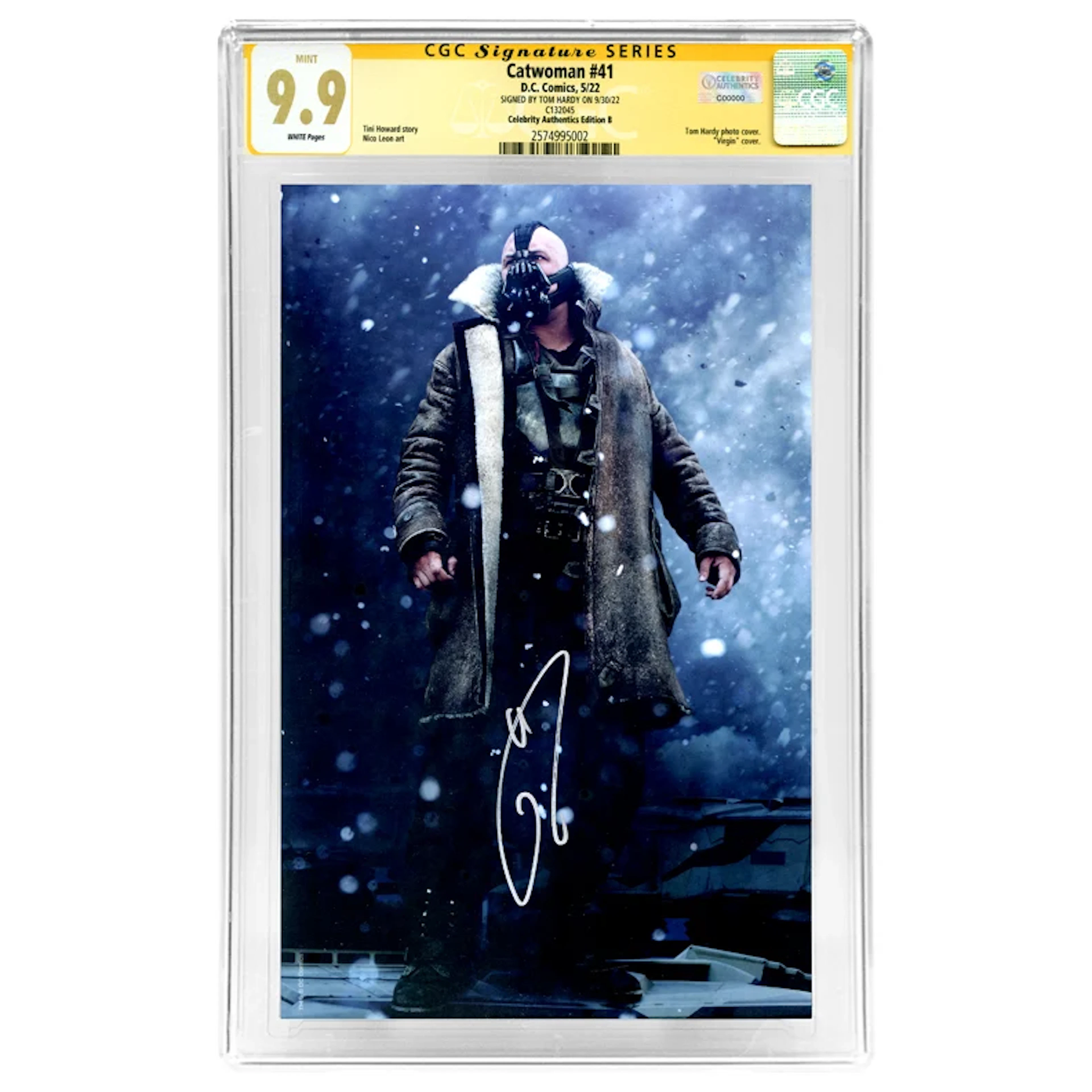 Tom Hardy Autographed 2022 Catwoman #41 CA Exclusive The Dark Knight