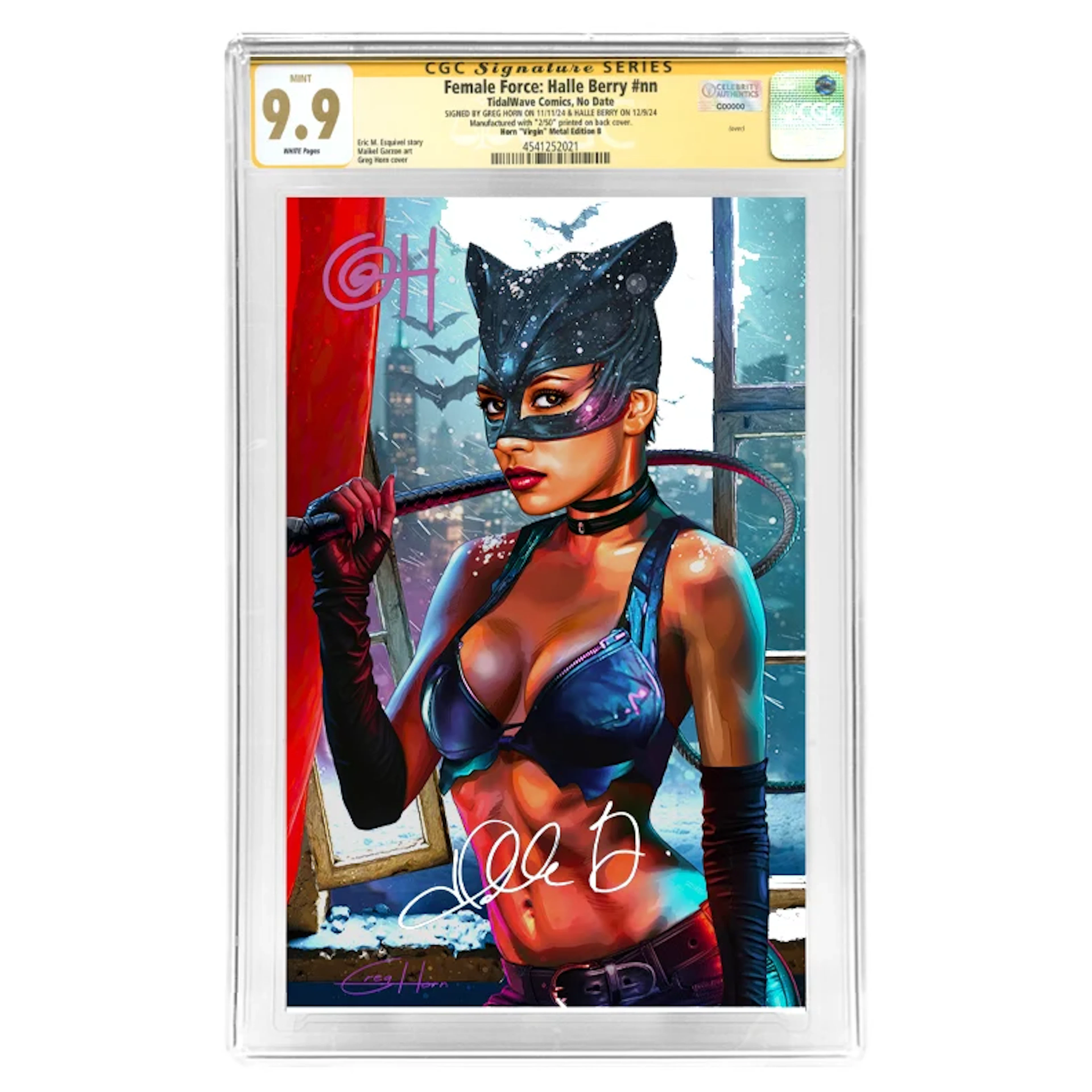 Halle Berry, Greg Horn Autographed Female Force: Catwoman #nn Virgin