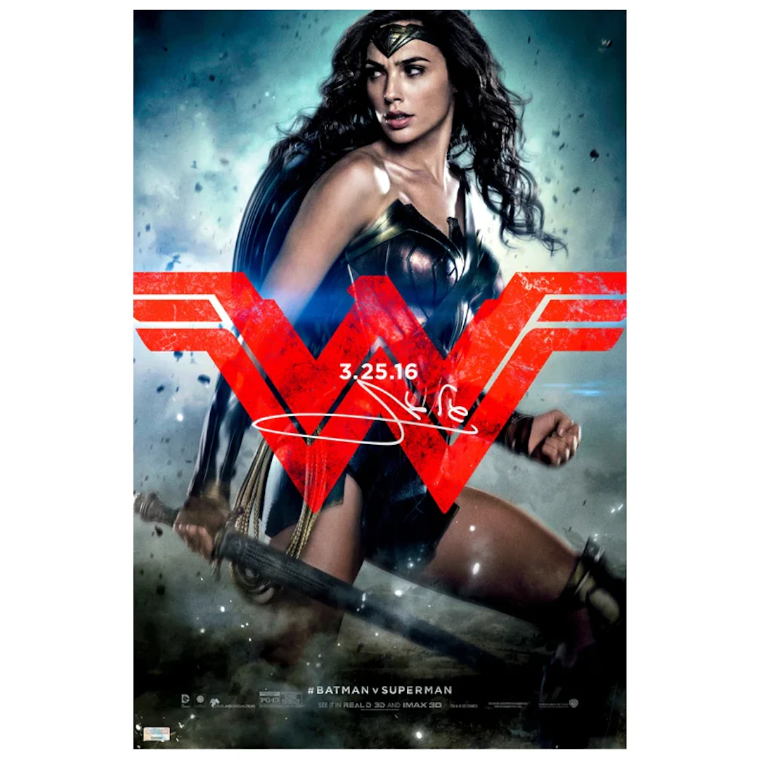 Gal Gadot Autographed 2016 Batman vs Superman Dawn of Justice 16x24