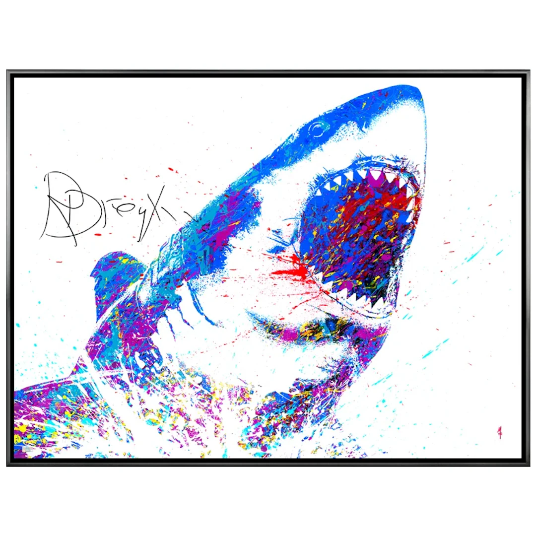 Richard Dreyfuss Autographed Michael Ferrari Jaws 30"×40" Framed Canvas Giclée
