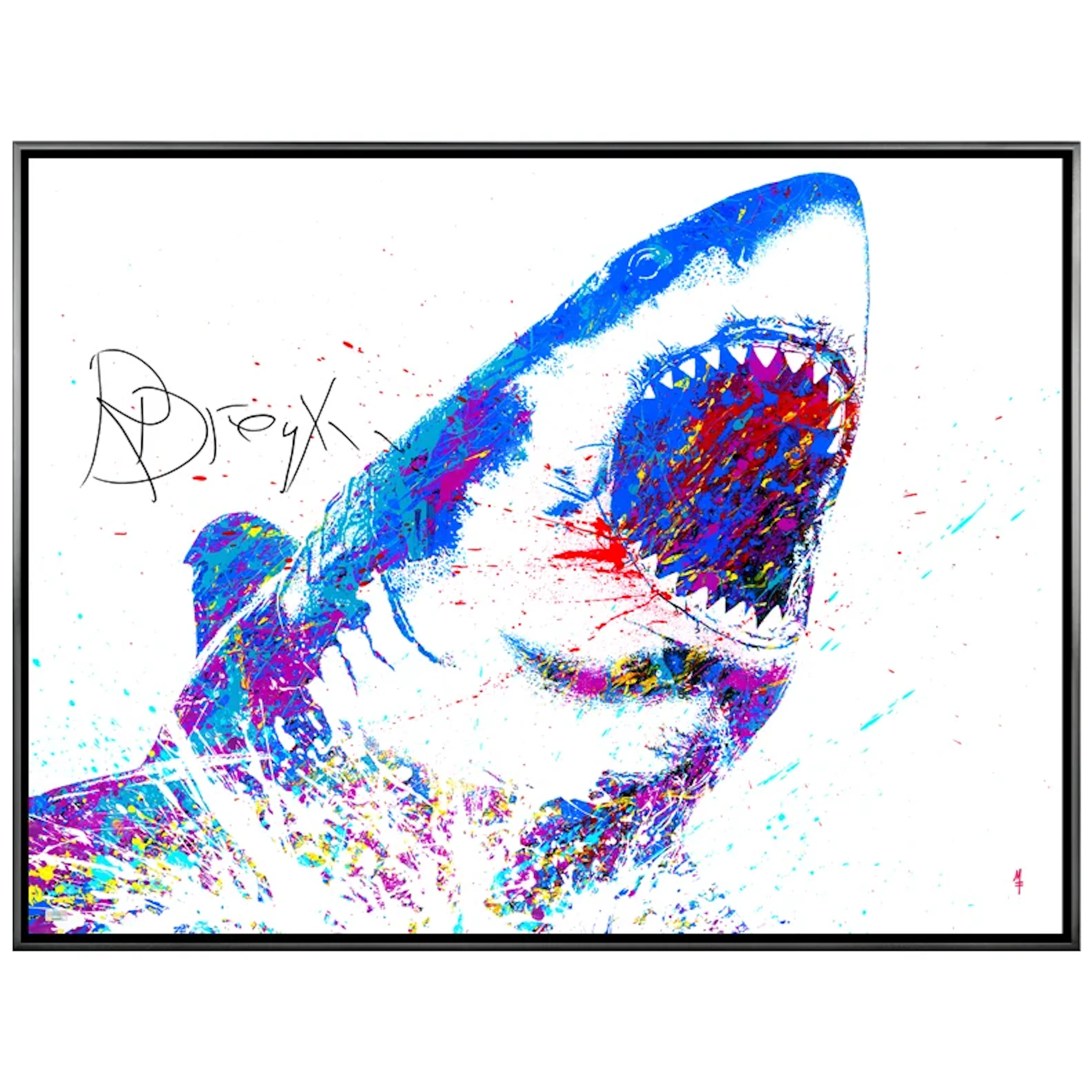 Richard Dreyfuss Autographed Michael Ferrari Jaws 30"×40" Framed Canvas Giclée
