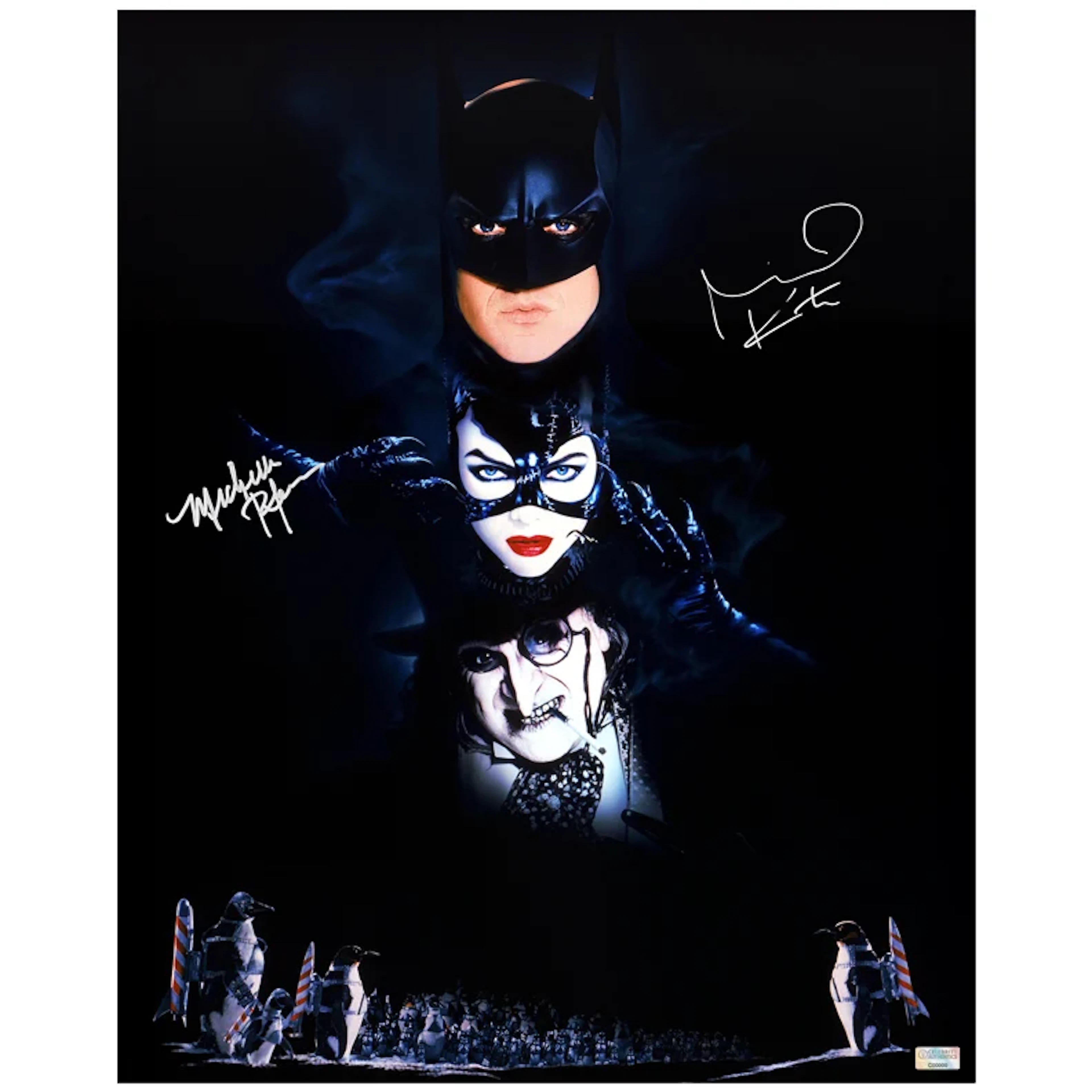 Michael Keaton, Michelle Pfeiffer Autographed 1992 Batman Returns