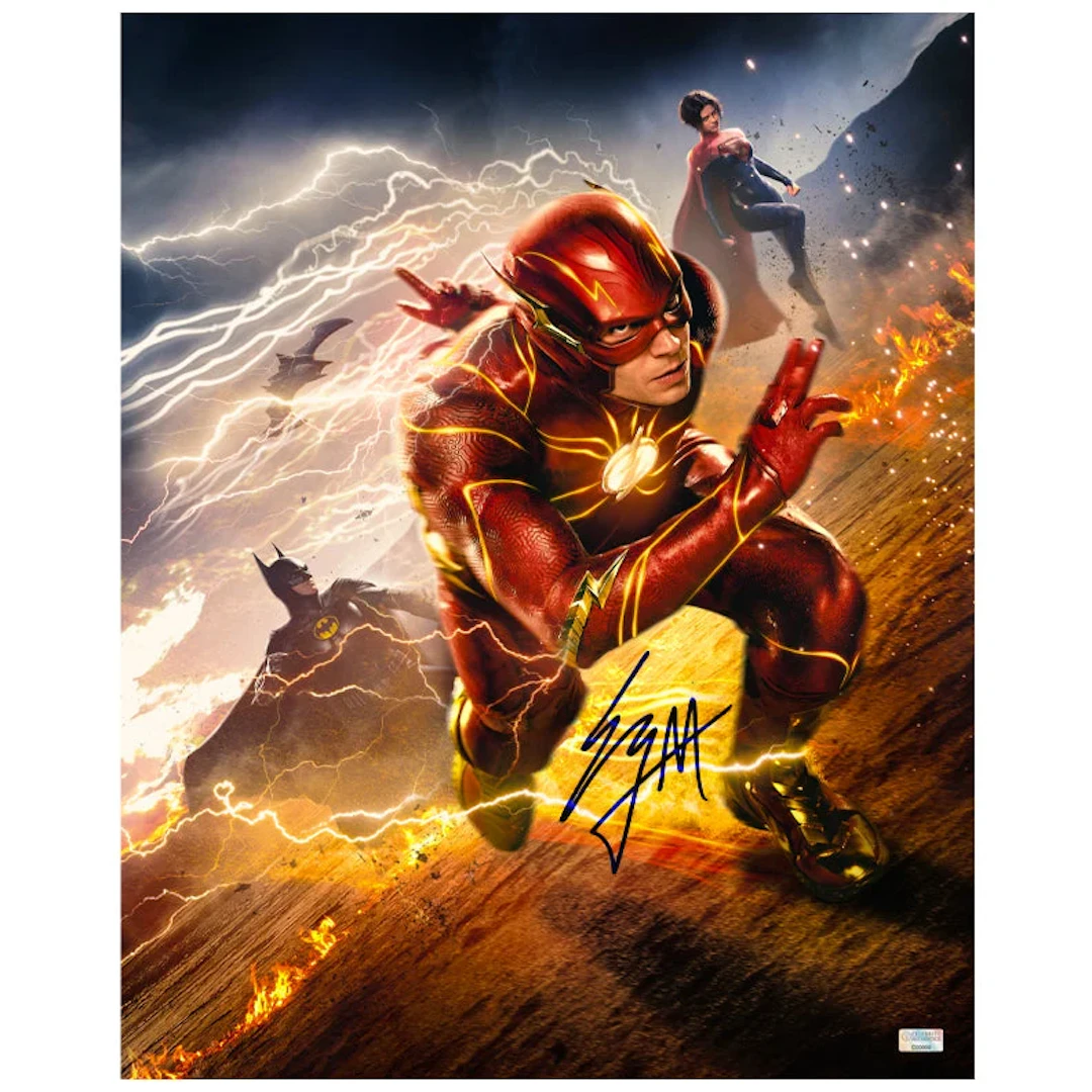 Ezra Miller Autographed 2023 The Flash Scarlett Streak Flash 16x20 Photo