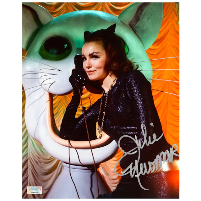 Julie Newmar Autographed 1966 Batman Catwoman's Lair 8x10 Photo