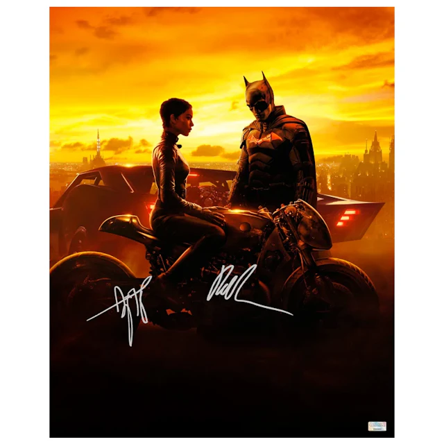 Robert Pattinson, Zoe Kravitz Autographed 2022 The Batman Gotham's