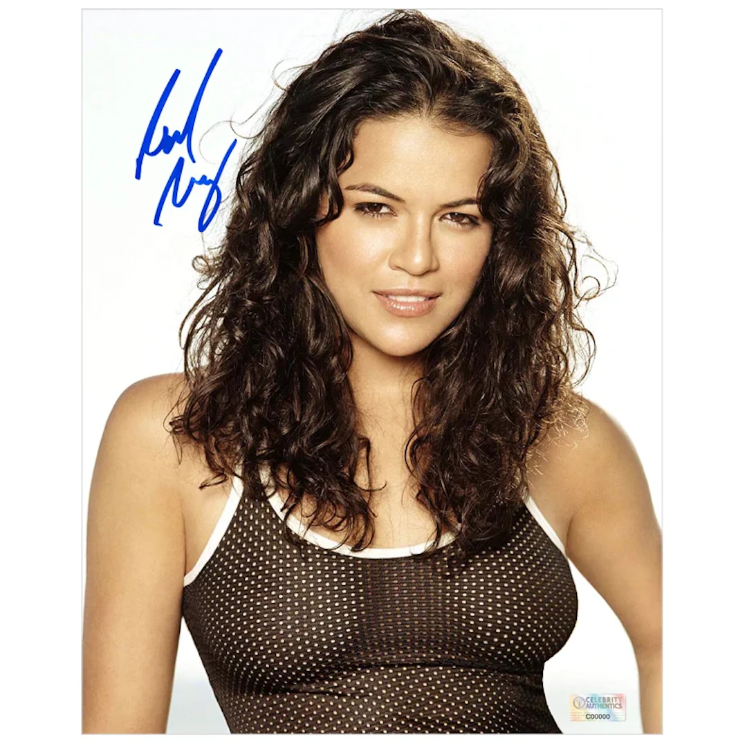 Michelle Rodriguez Autographed Smile 8x10 Portrait Photo