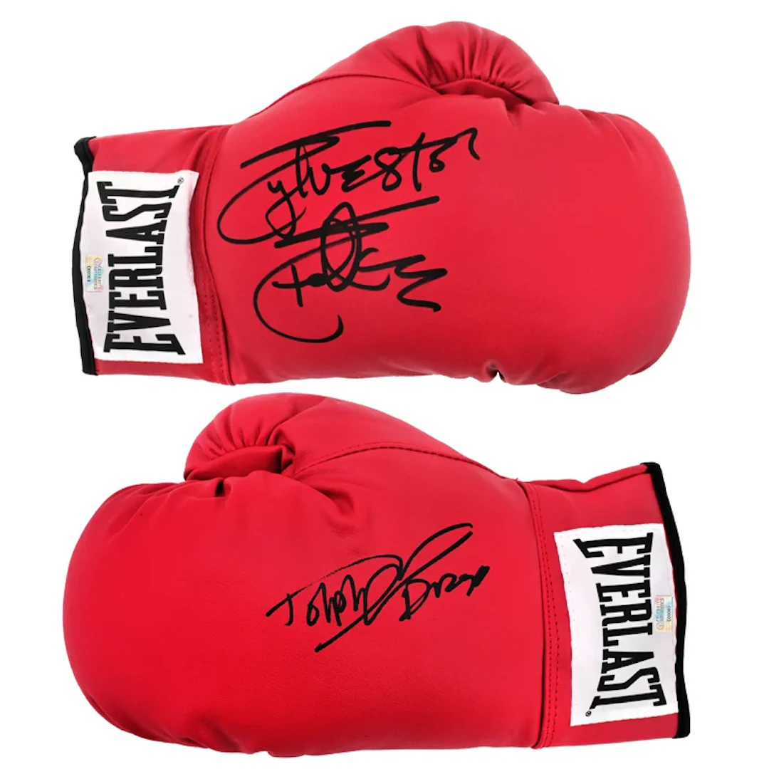 Sylvester Stallone, Dolph Lundgren Autographed Rocky Everlast Leather