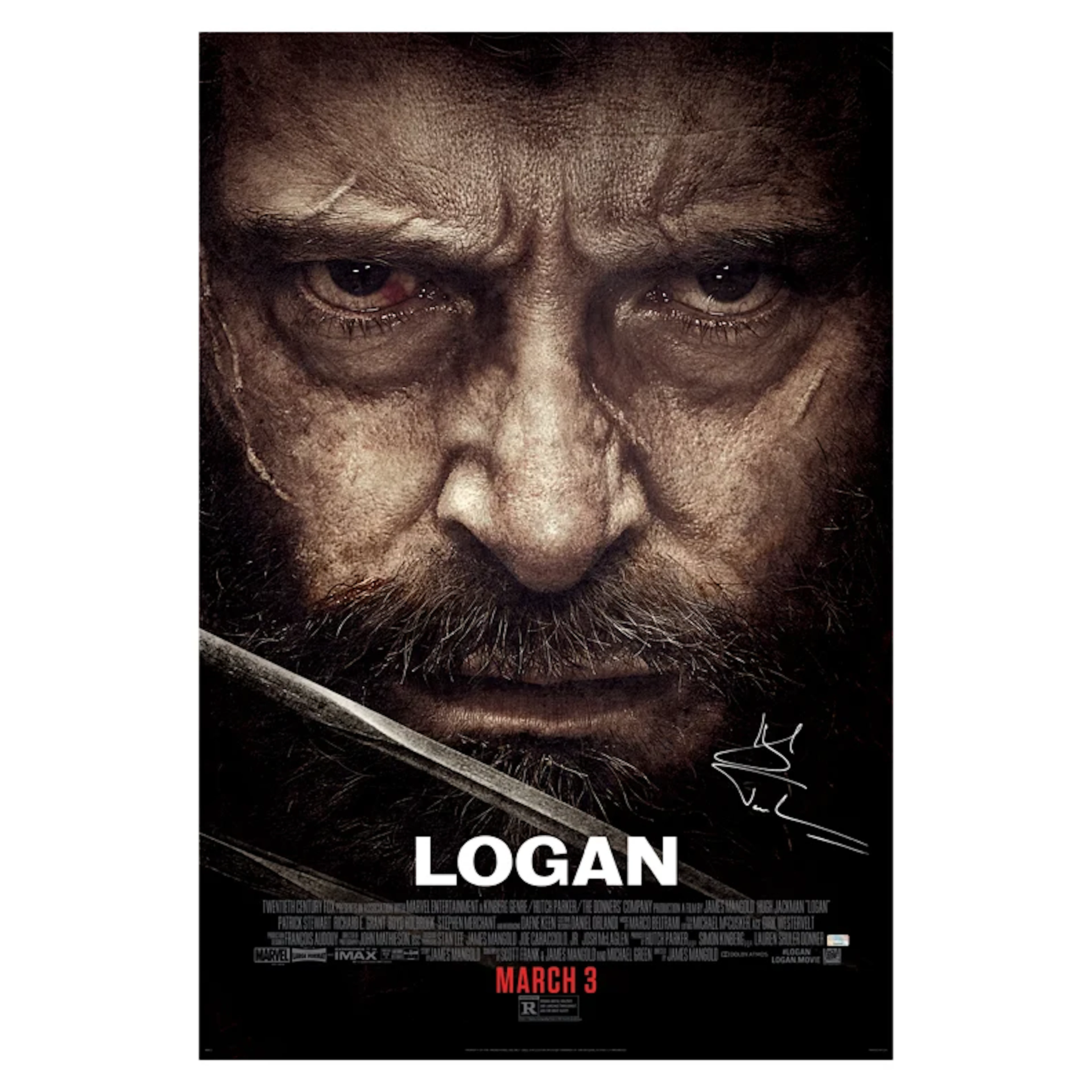 Hugh Jackman Autographed 2017 Logan Original 27x40 Double-Sided Final