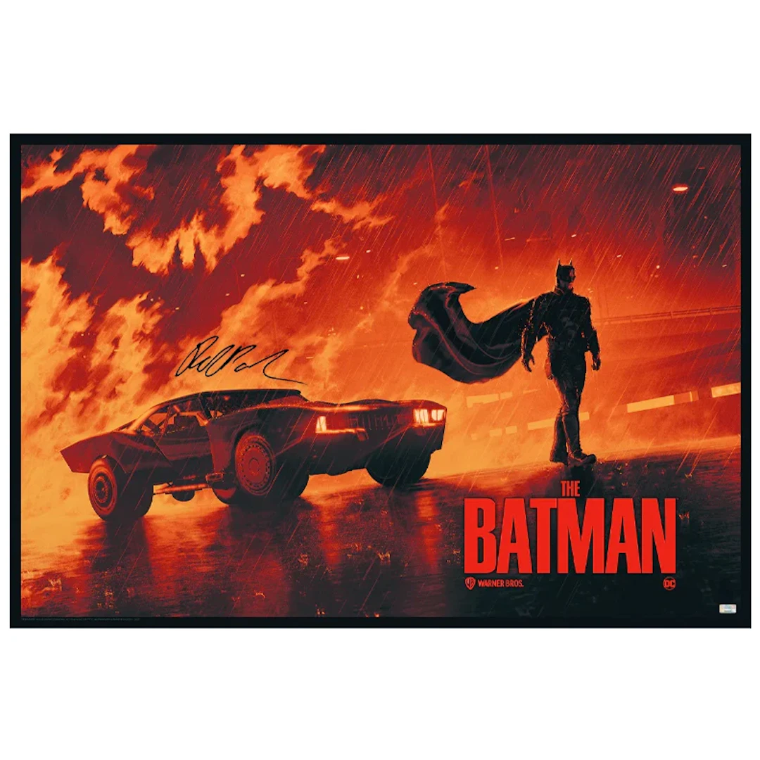 Robert Pattinson Autographed 2022 The Batman 36x24 Giclée by Matt Feruson