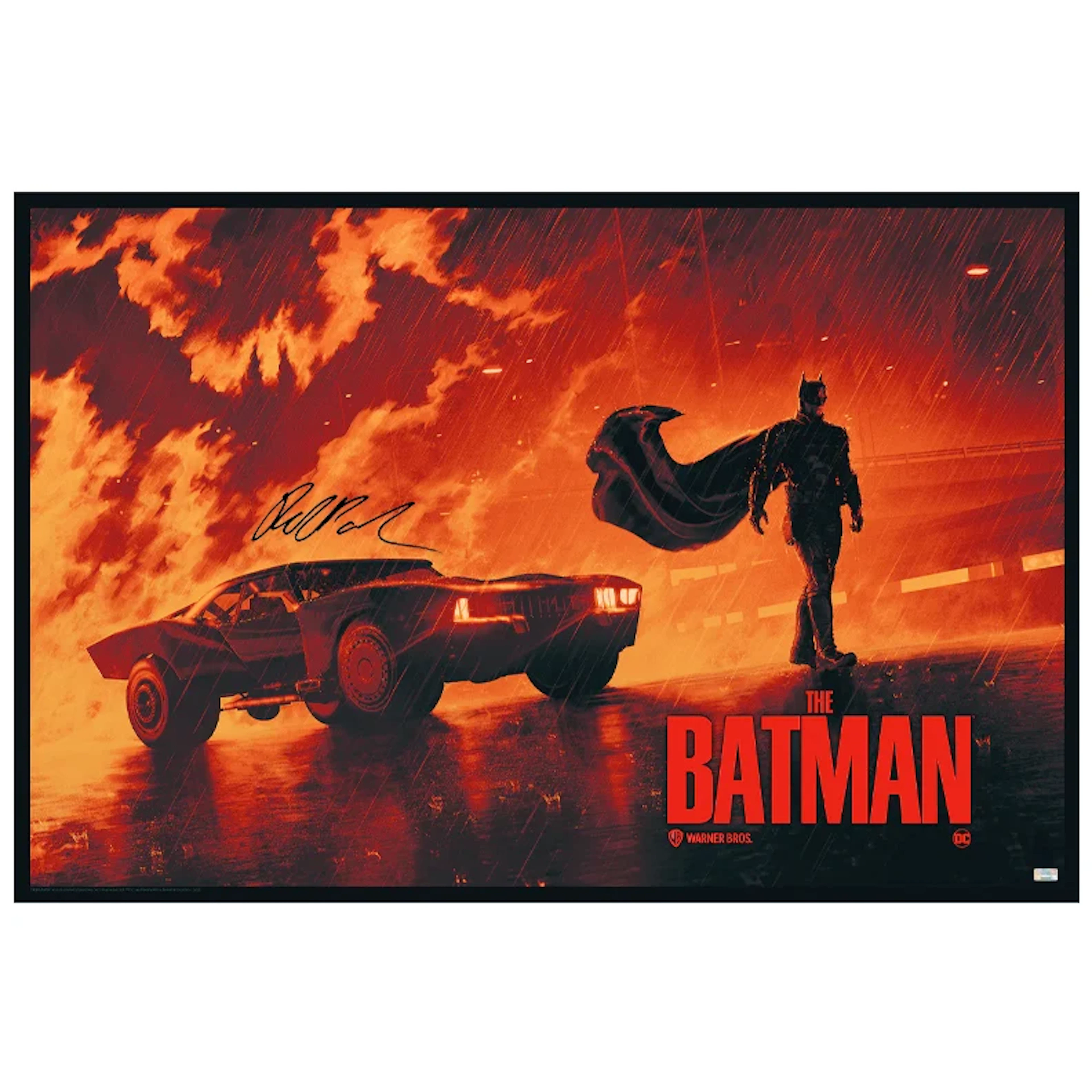 Robert Pattinson Autographed 2022 The Batman 36x24 Giclée by Matt Feruson