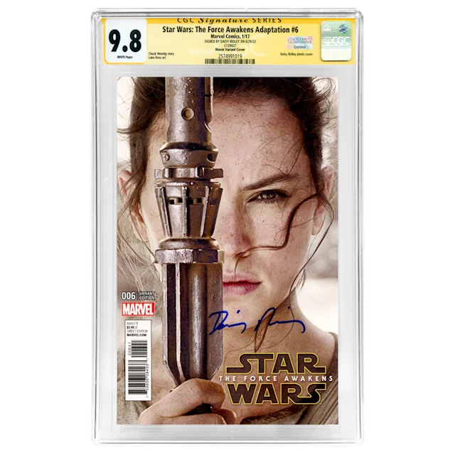 Daisy Ridley Autographed Star Wars: The Force Awakens Adaptation #6 CGC SS 9.8