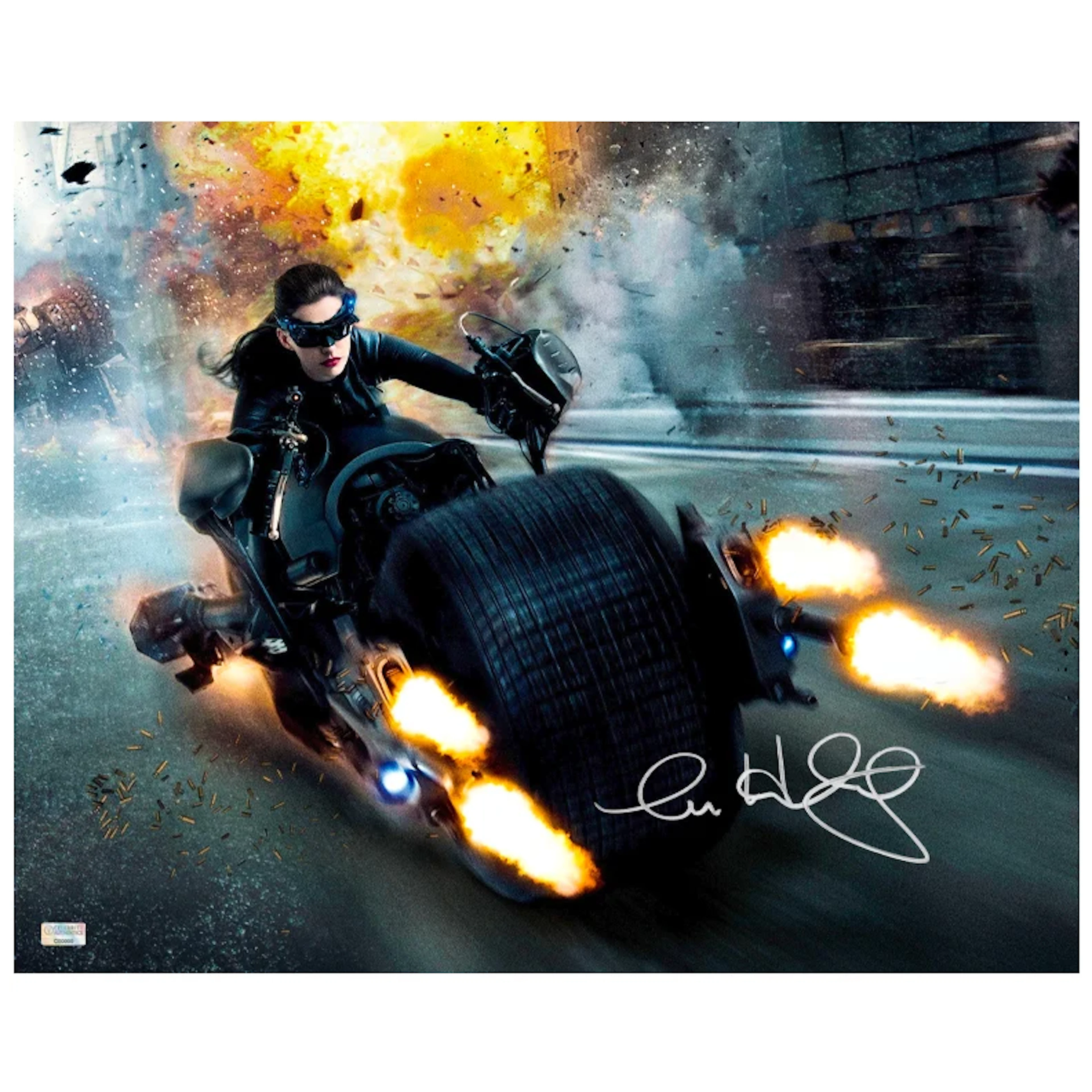 Anne Hathaway Autographed 2012 The Dark Knight Rises Catwoman Batpod