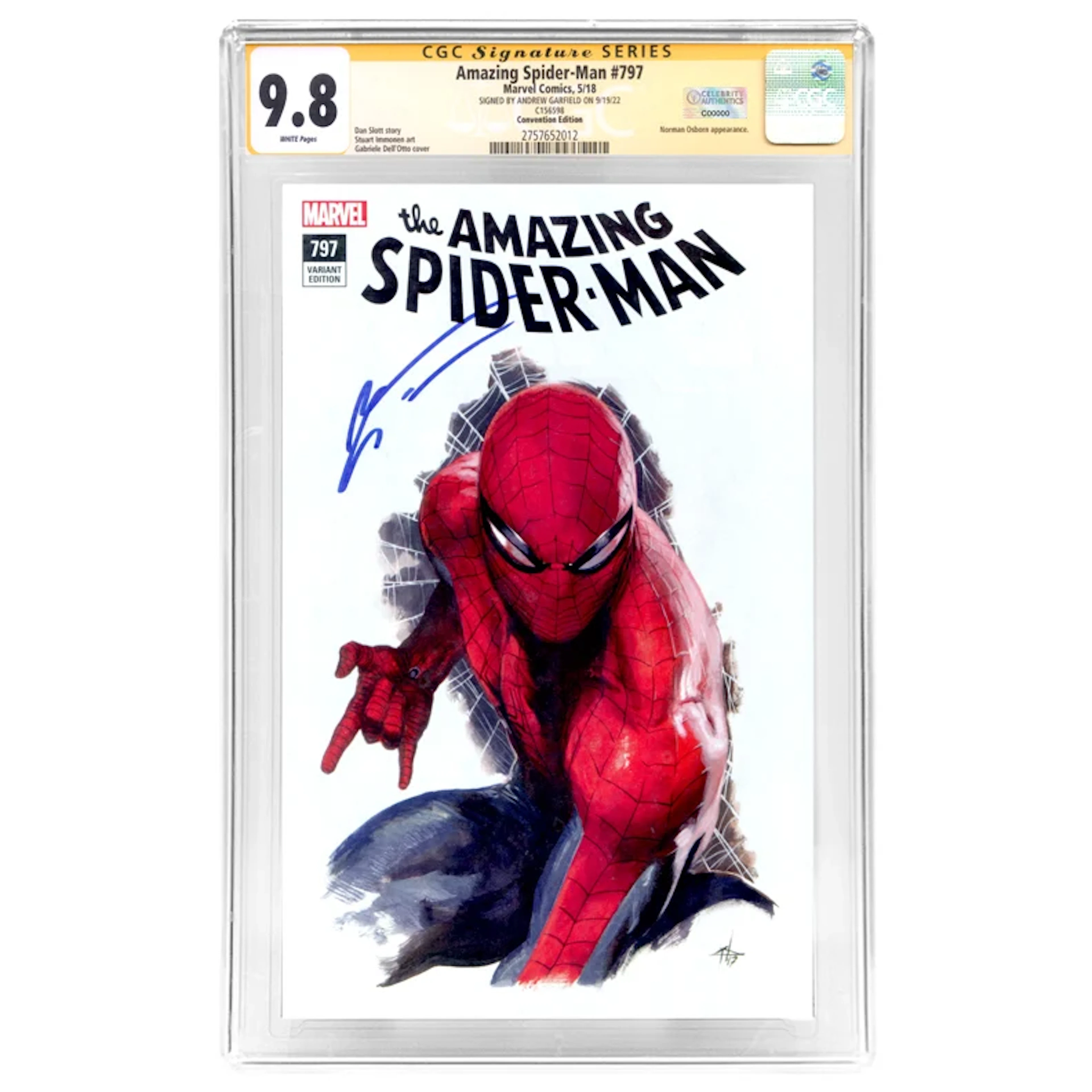 Andrew Garfield Autographed 2018 Amazing Spider-Man #797 Gabrielle