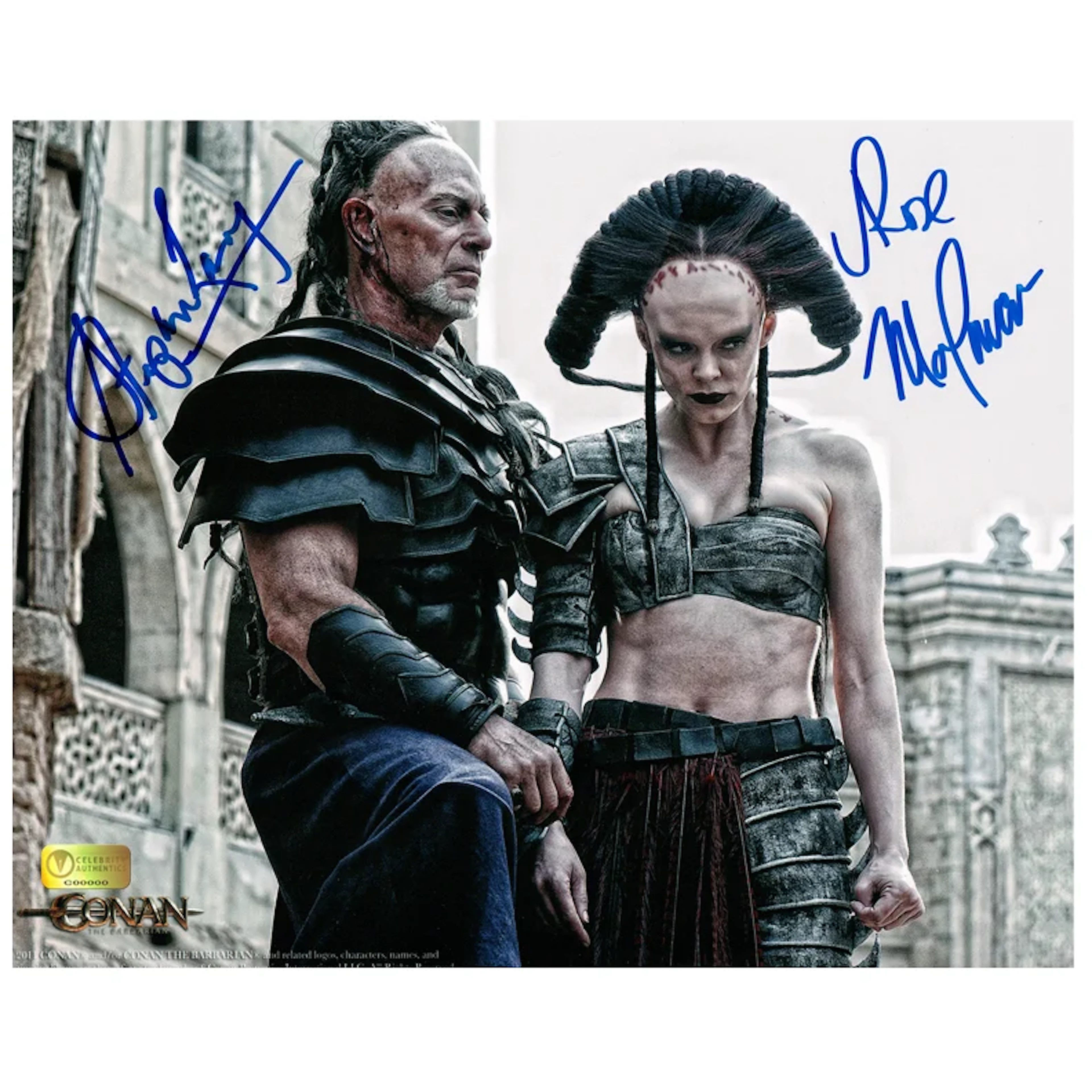 Rose McGowan and Stephen Lang Autographed Conan the Barbarian Marique