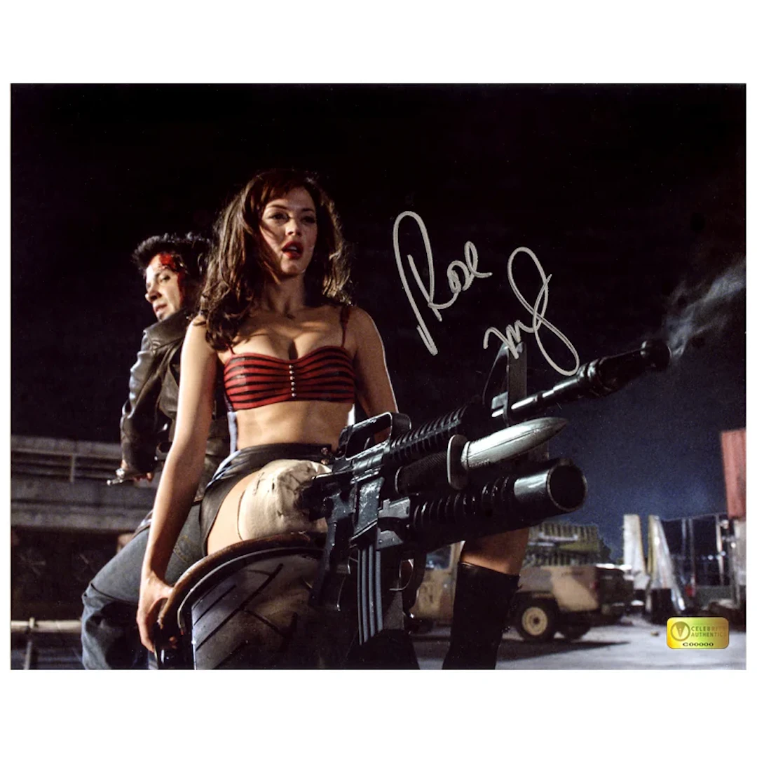 Rose McGowan Autographed Grindhouse Planet Terror Motorcycle 8×10 Scene Photo