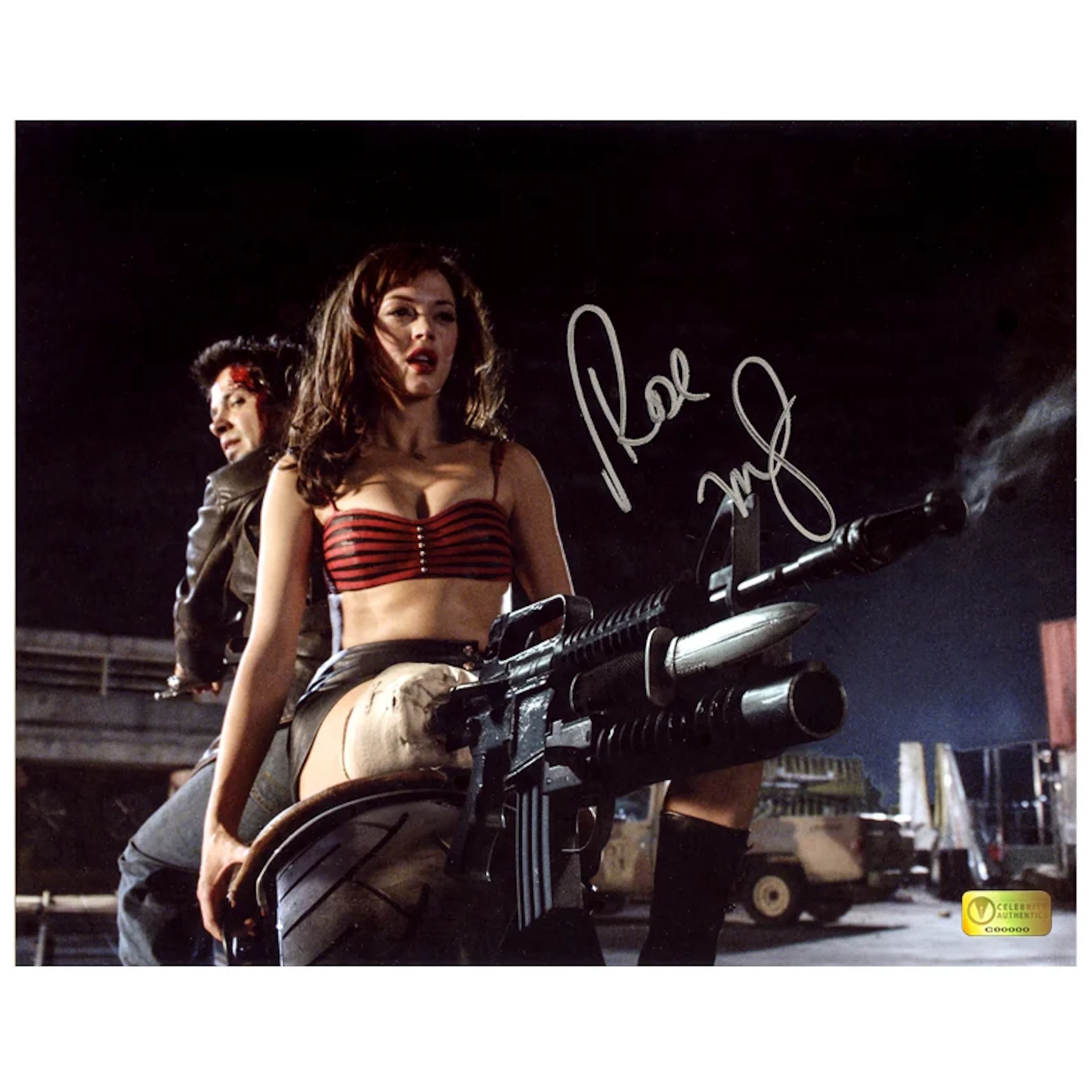 Rose McGowan Autographed Grindhouse Planet Terror Motorcycle 8×10 Scene Photo