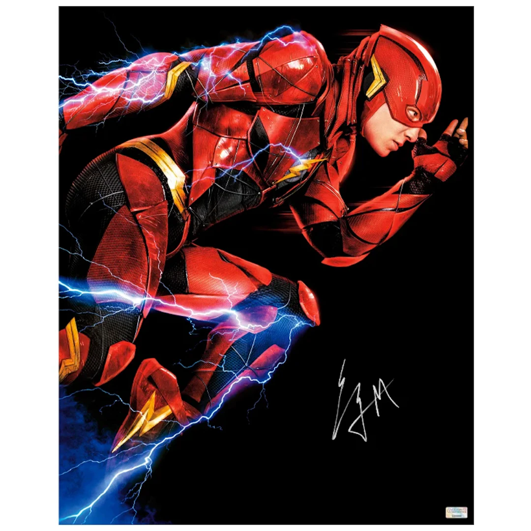 Ezra Miller Autographed 2017 Justice League The Flash Scarlet Speedster