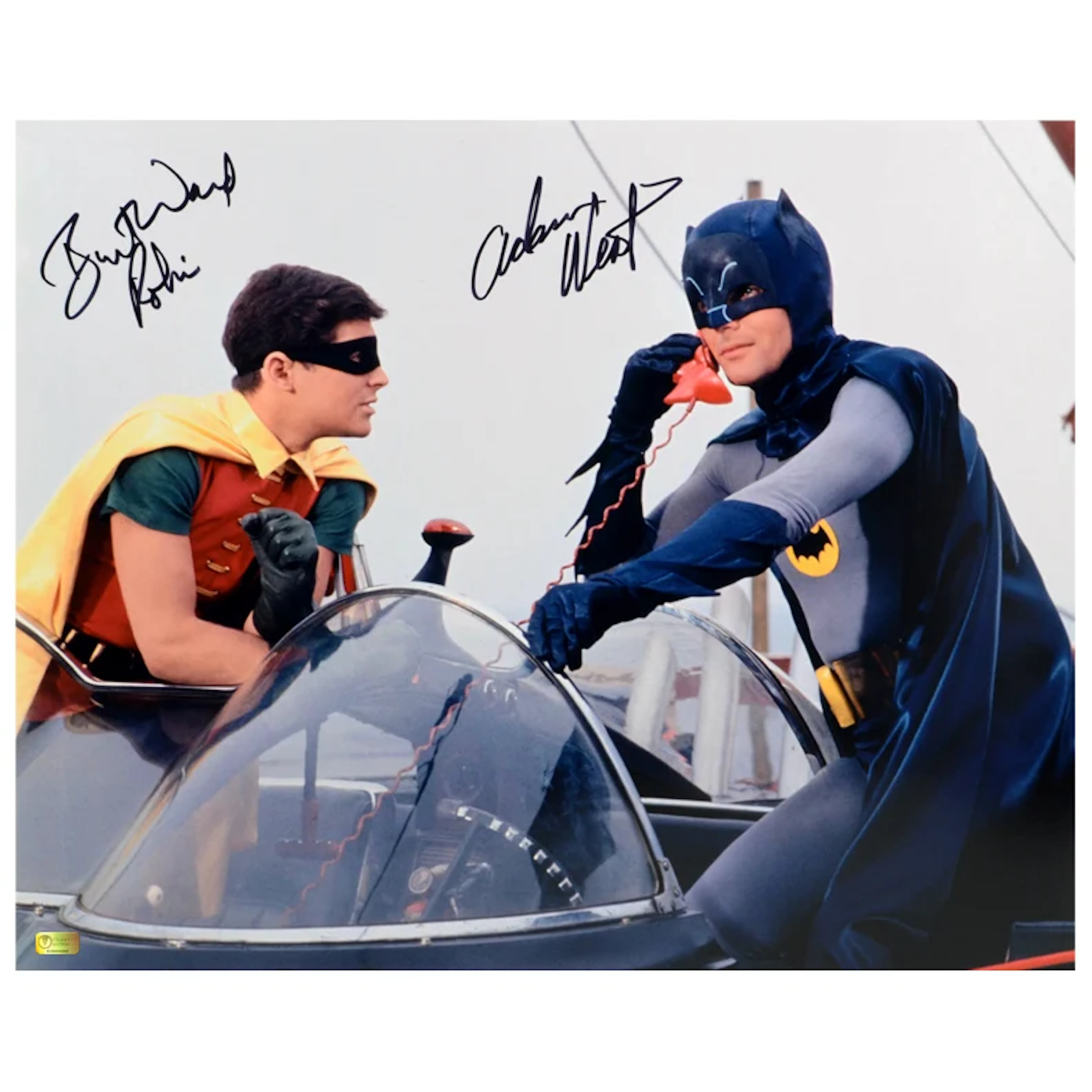Adam West and Burt Ward Autographed Classic Batman 1966 Batman and