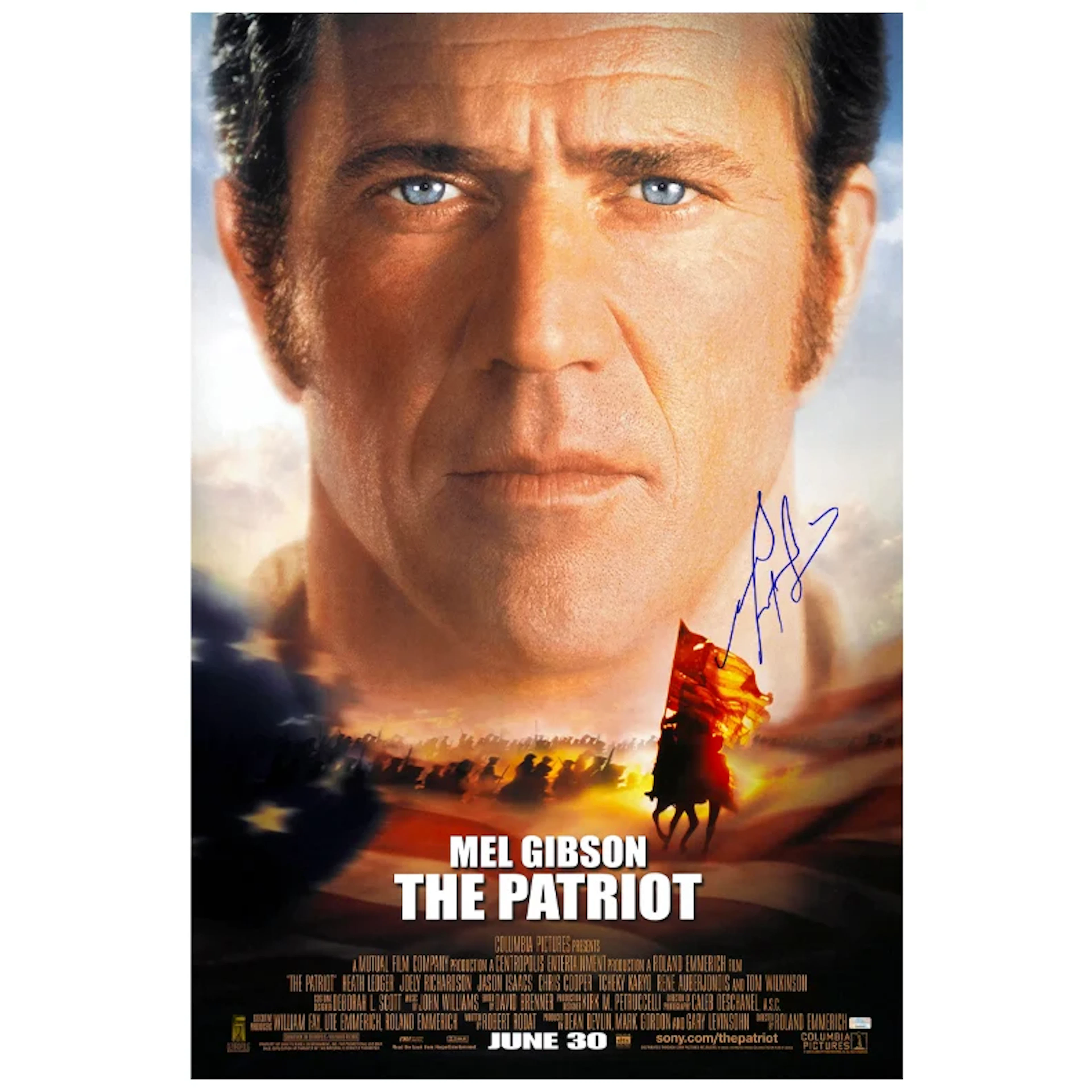 Mel Gibson Autographed 2000 The Patriot Original 27x40 Single-Sided