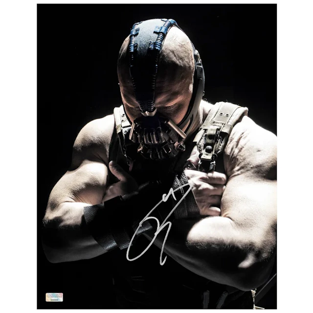 Tom Hardy Autographed 2012 The Dark Knight Rises Bane Shadows 11x14 Photo