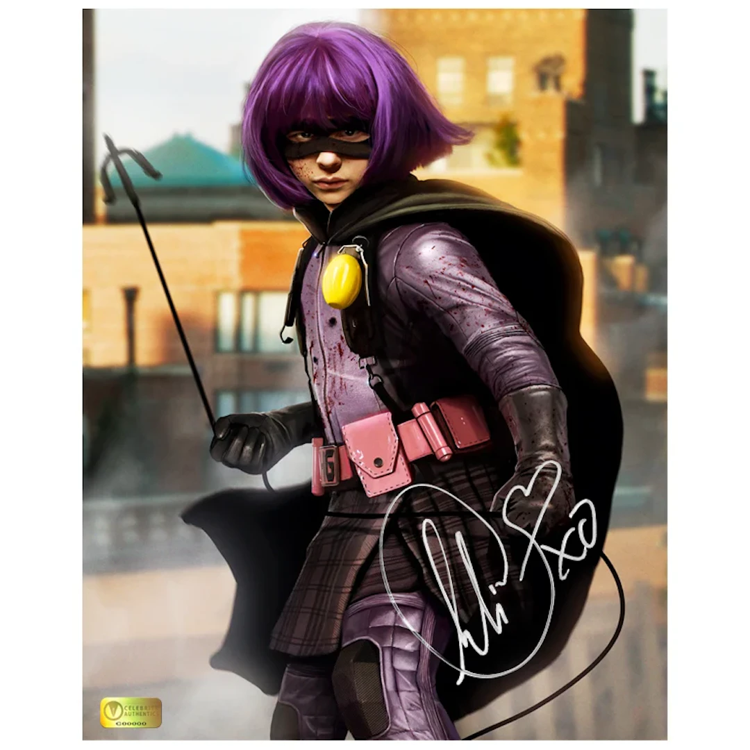 Chloe Grace Moretz Autographed Kick-Ass 2 Roof Top 8x10 Photo