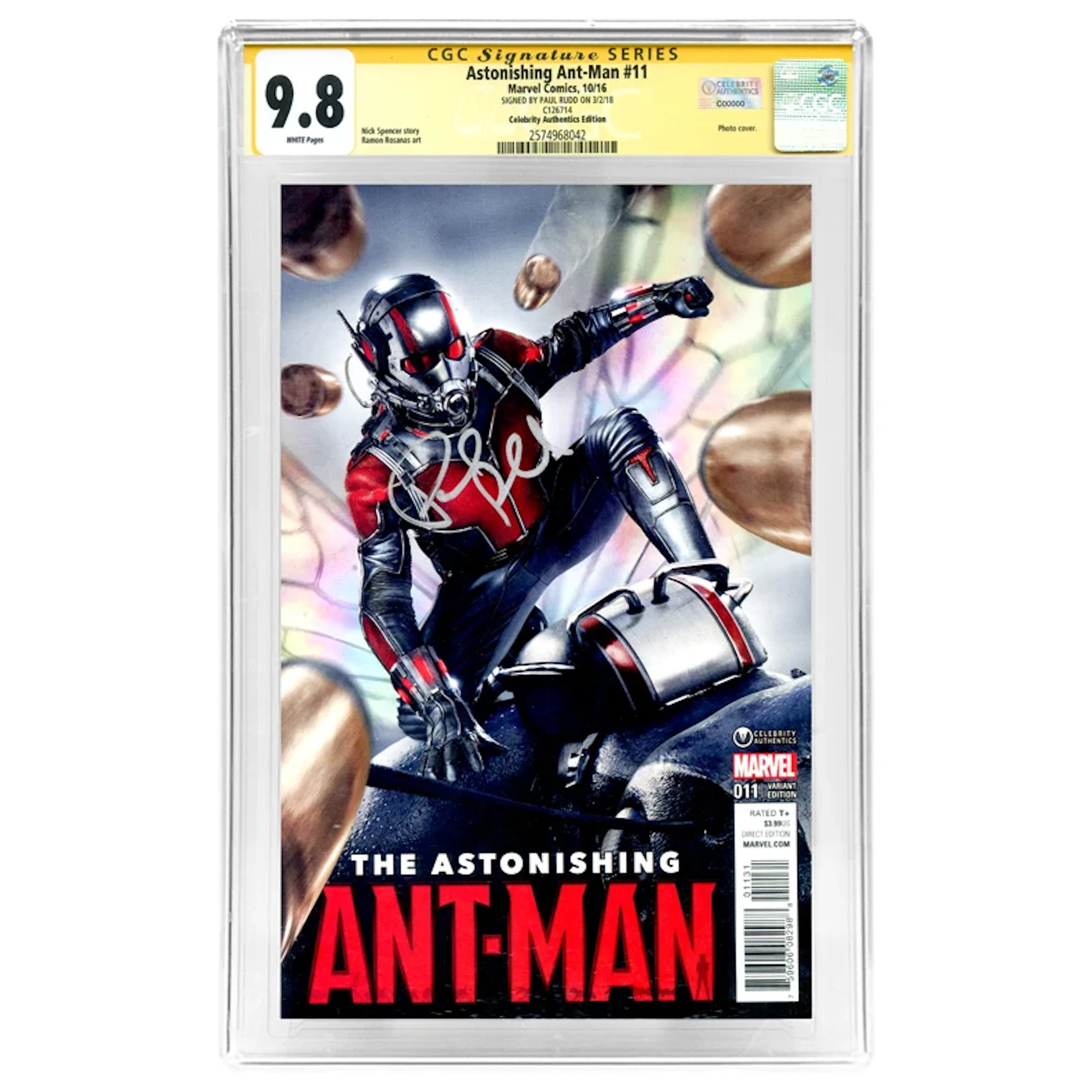 Paul Rudd Autographed 2016 Astonishing Ant-Man #11 Celebrity Authentics