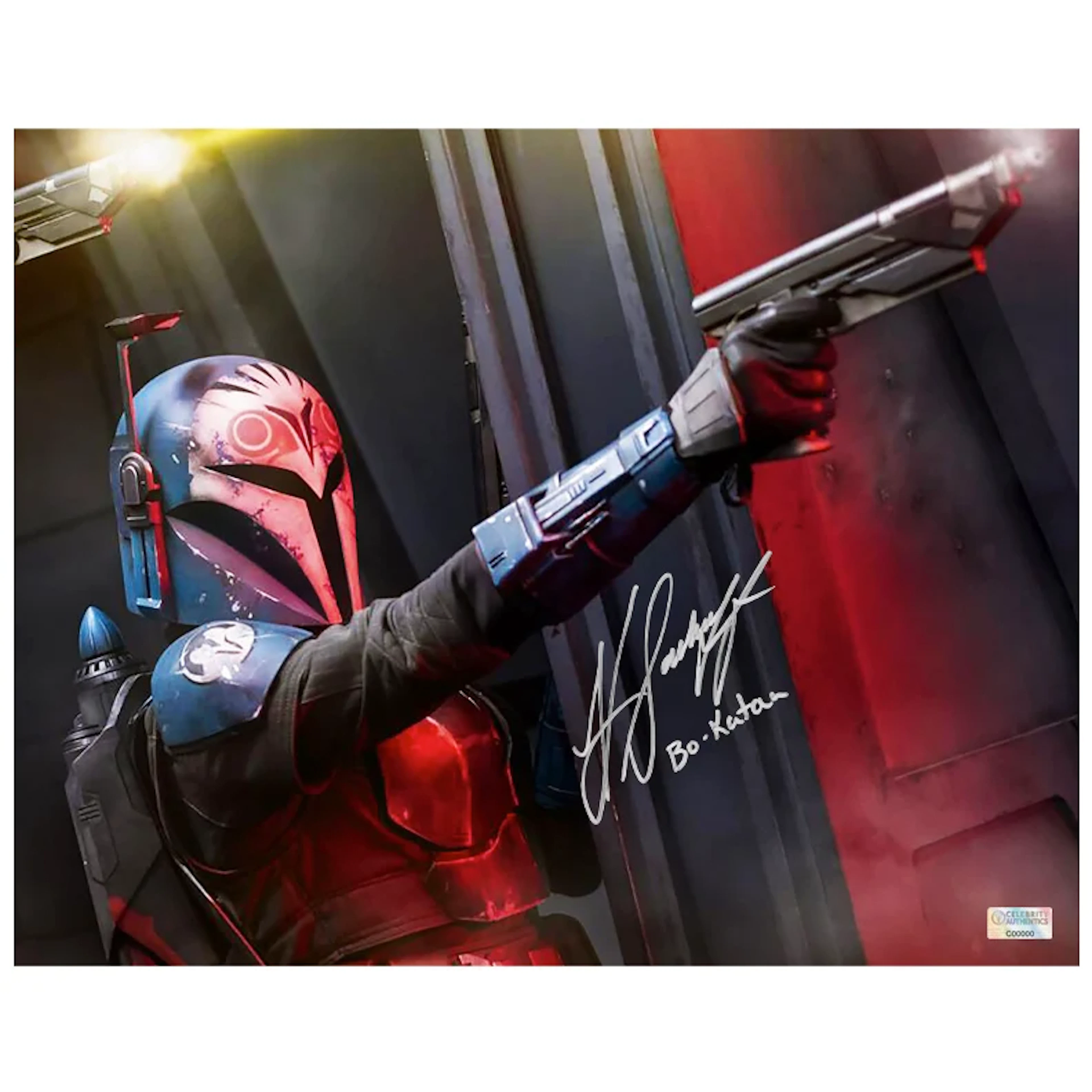 Katee Sackhoff Autographed Star Wars Bo-Katan 11x14 Action Photo