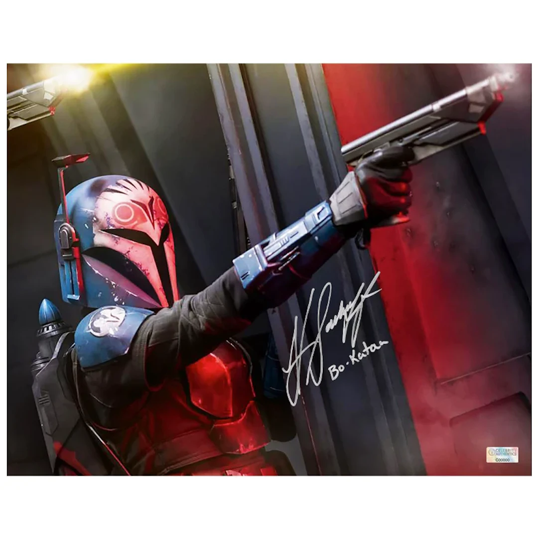 Katee Sackhoff Autographed Star Wars Bo-Katan 11x14 Action Photo